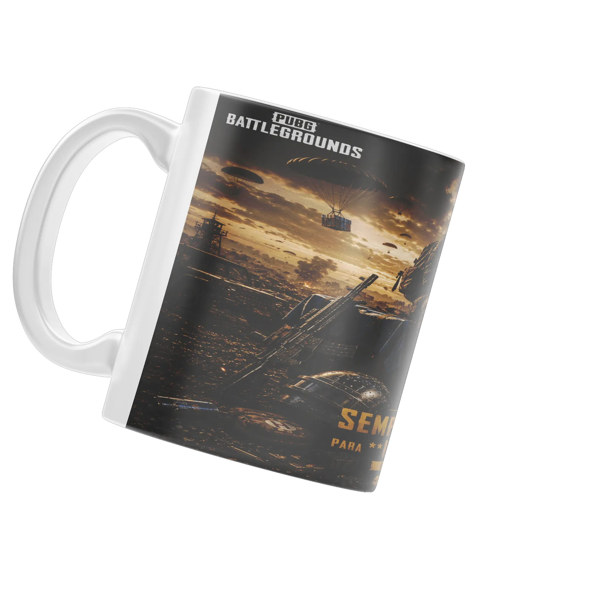 Caneca Porcelana PUBG Lootador 325ml de Wan