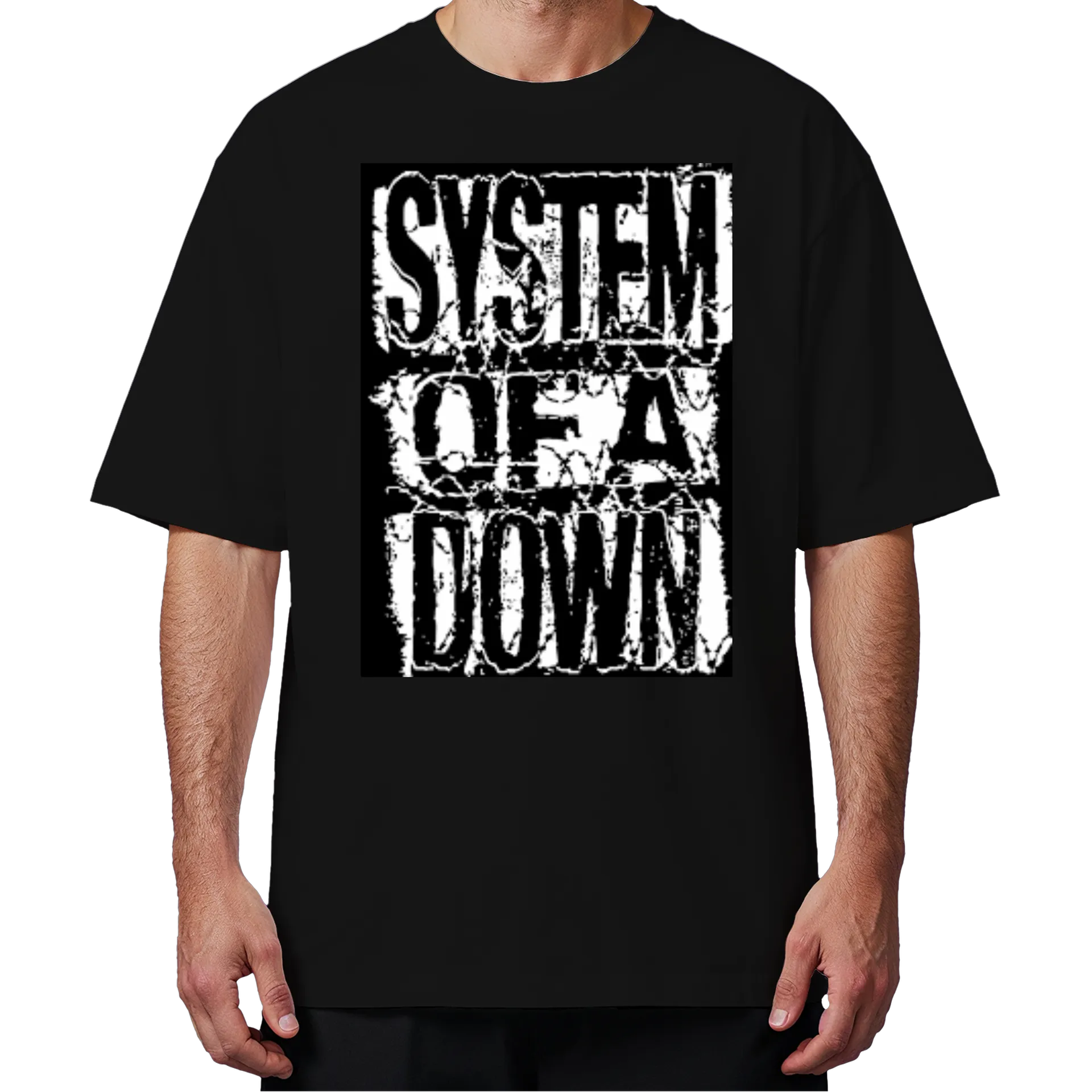 Camiseta Oversized Estampa Tipográfica Preto e Branco - Imagem 4