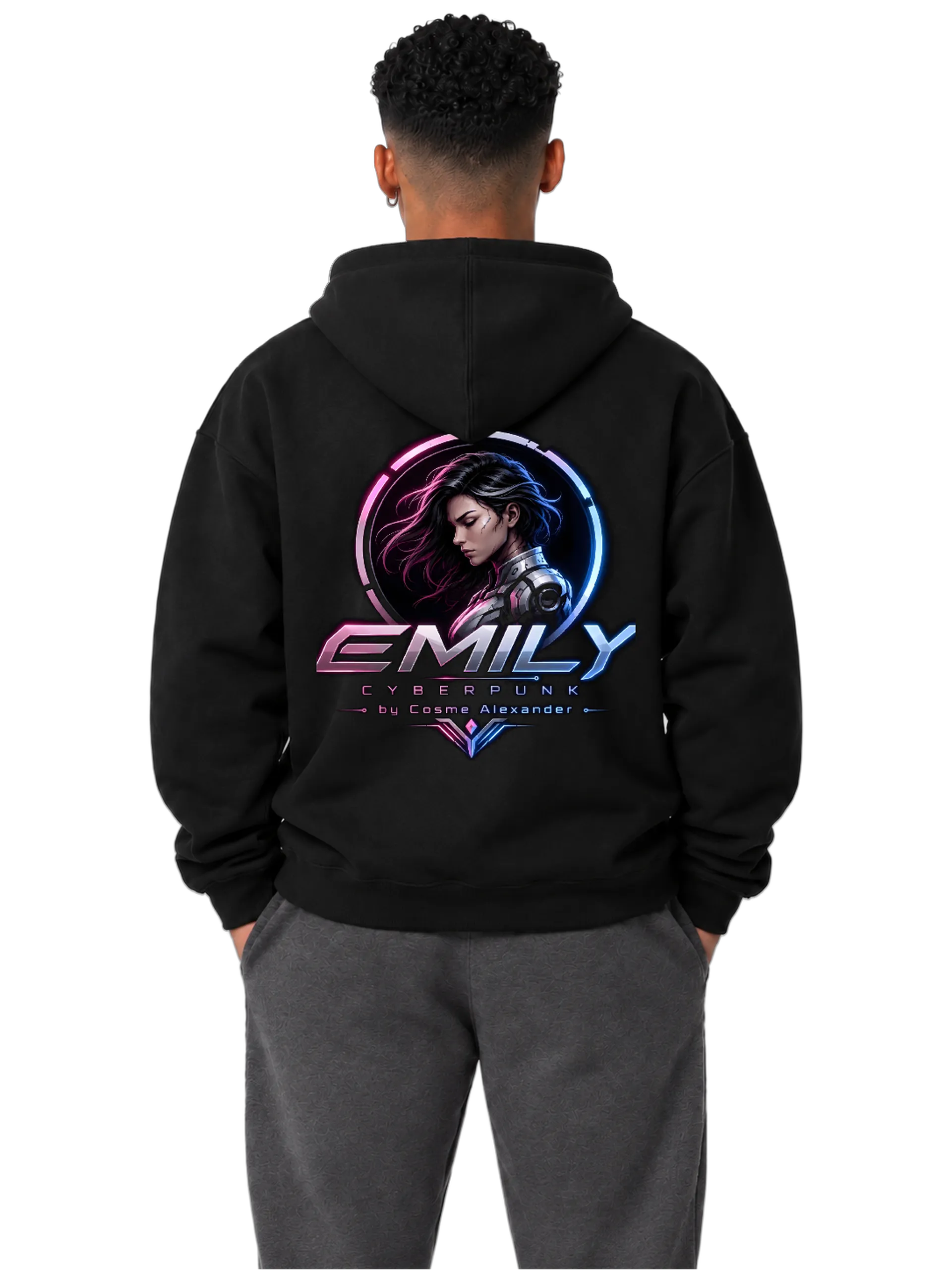 Blusa Moletom Canguru Emily Cyberpunk Estilo Anime Neon - Imagem 4