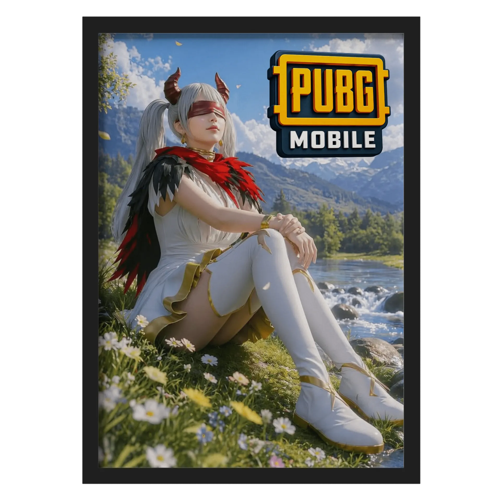 Quadro Personagem PUBG Mobile Estilo Anime A3 com Vidro - Imagem 1