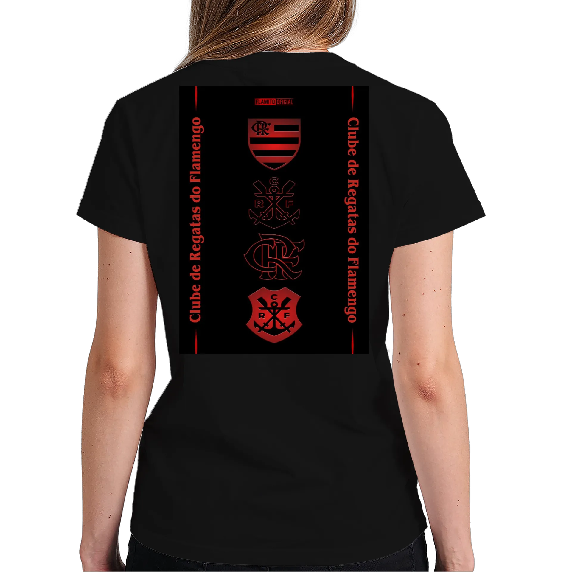 Camiseta Estampa Flamengo Tipografia 100% Algodão - Imagem 6