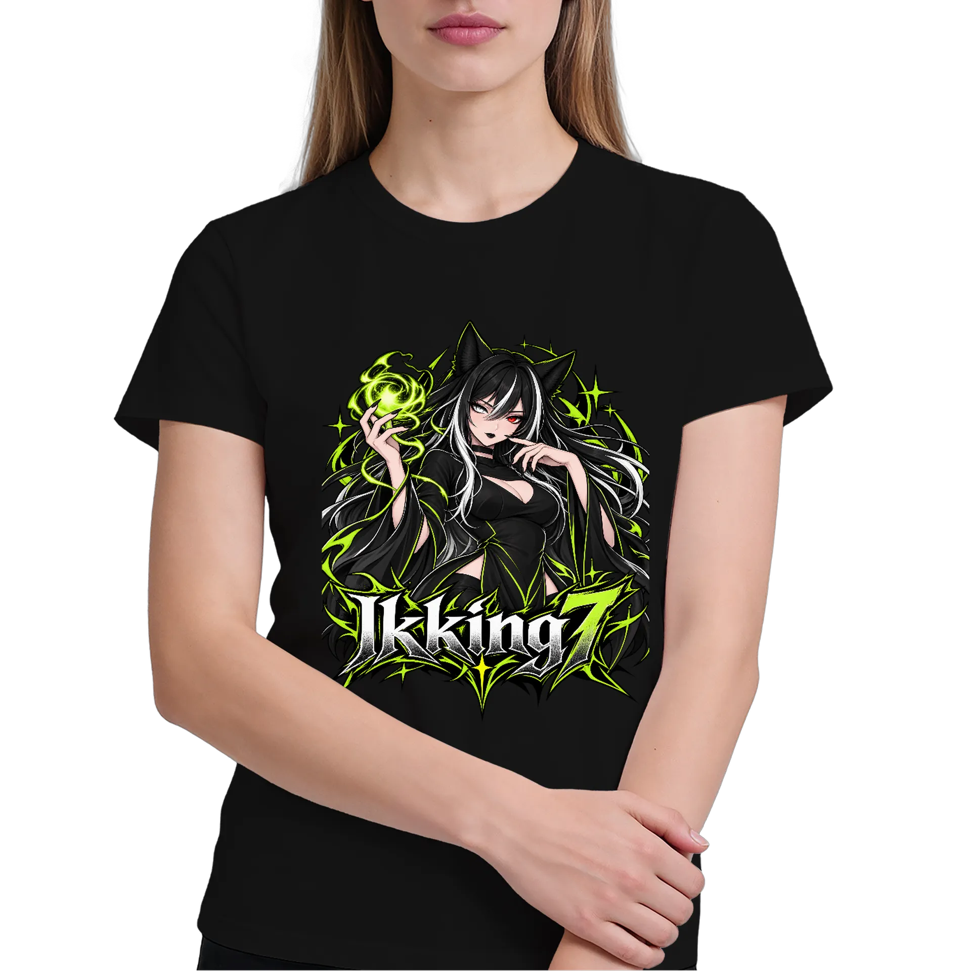 Camiseta Personagem Anime Orelhas de Gato 100% Algodão de IkkingSeven — imagem 3 de 6