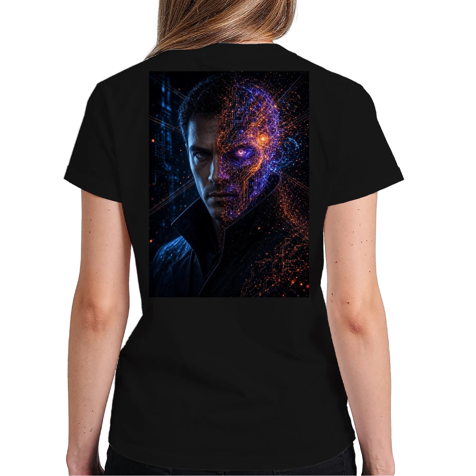 Camiseta Neural Pulse Co. - Androide Cyberpunk - Imagem 5