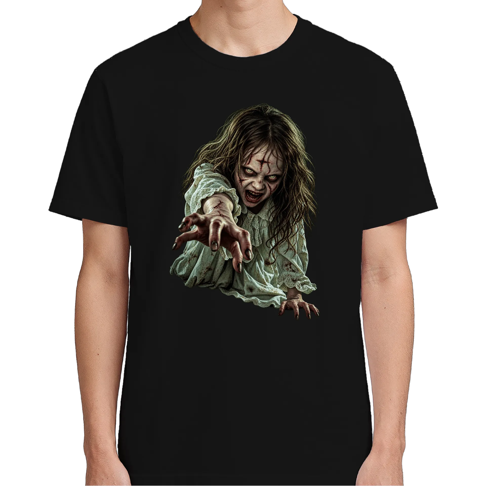 Camiseta Menina Possuída — Horror Clássico 100% Algodão - Imagem 4