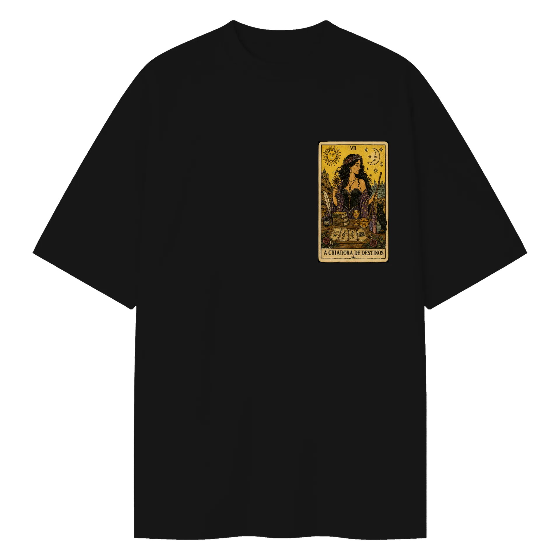 Camiseta Oversized A Criadora de Destinos Estampa Tinta - Imagem 1