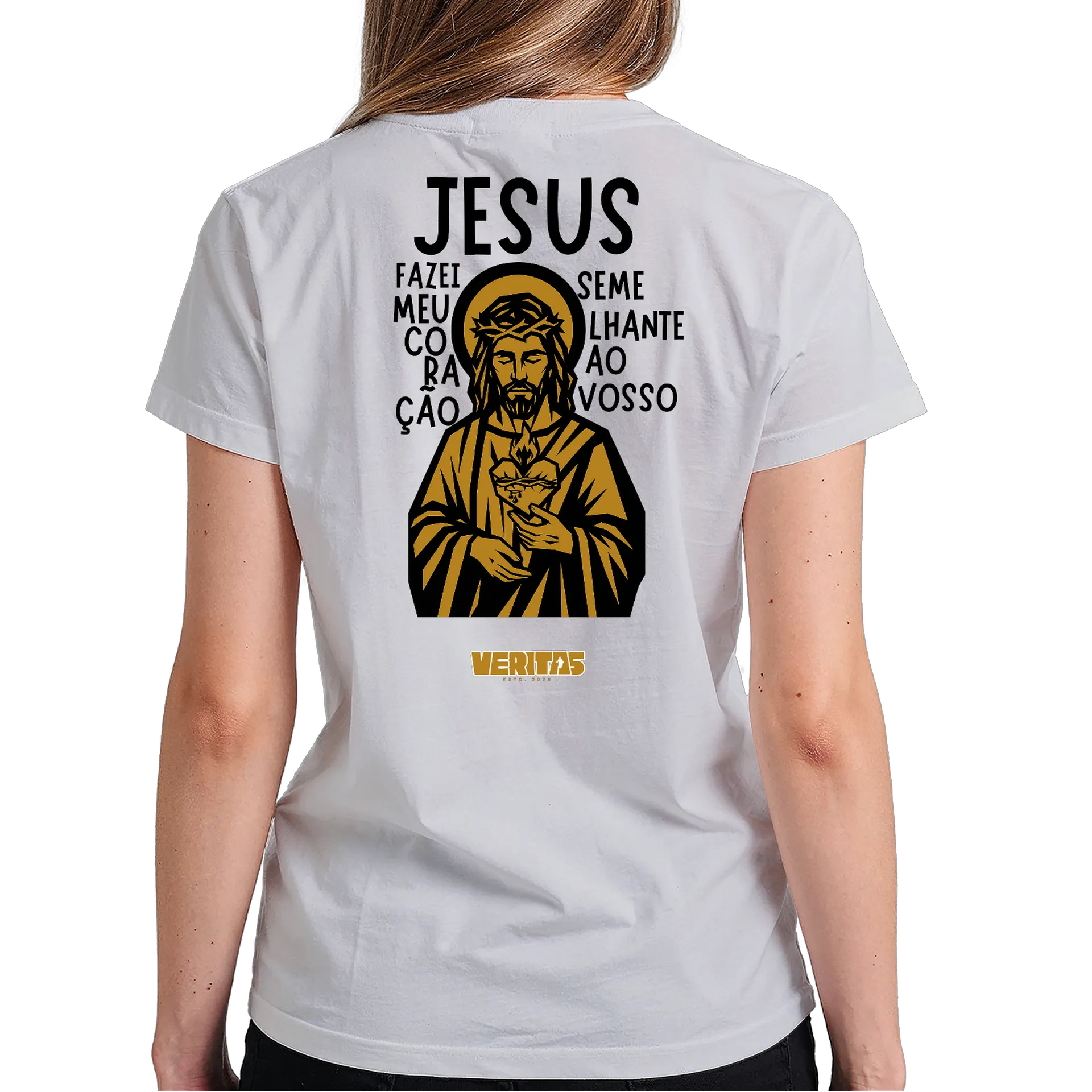 Camiseta - Sagrado Coração de Jesus - Dourado - Imagem 6