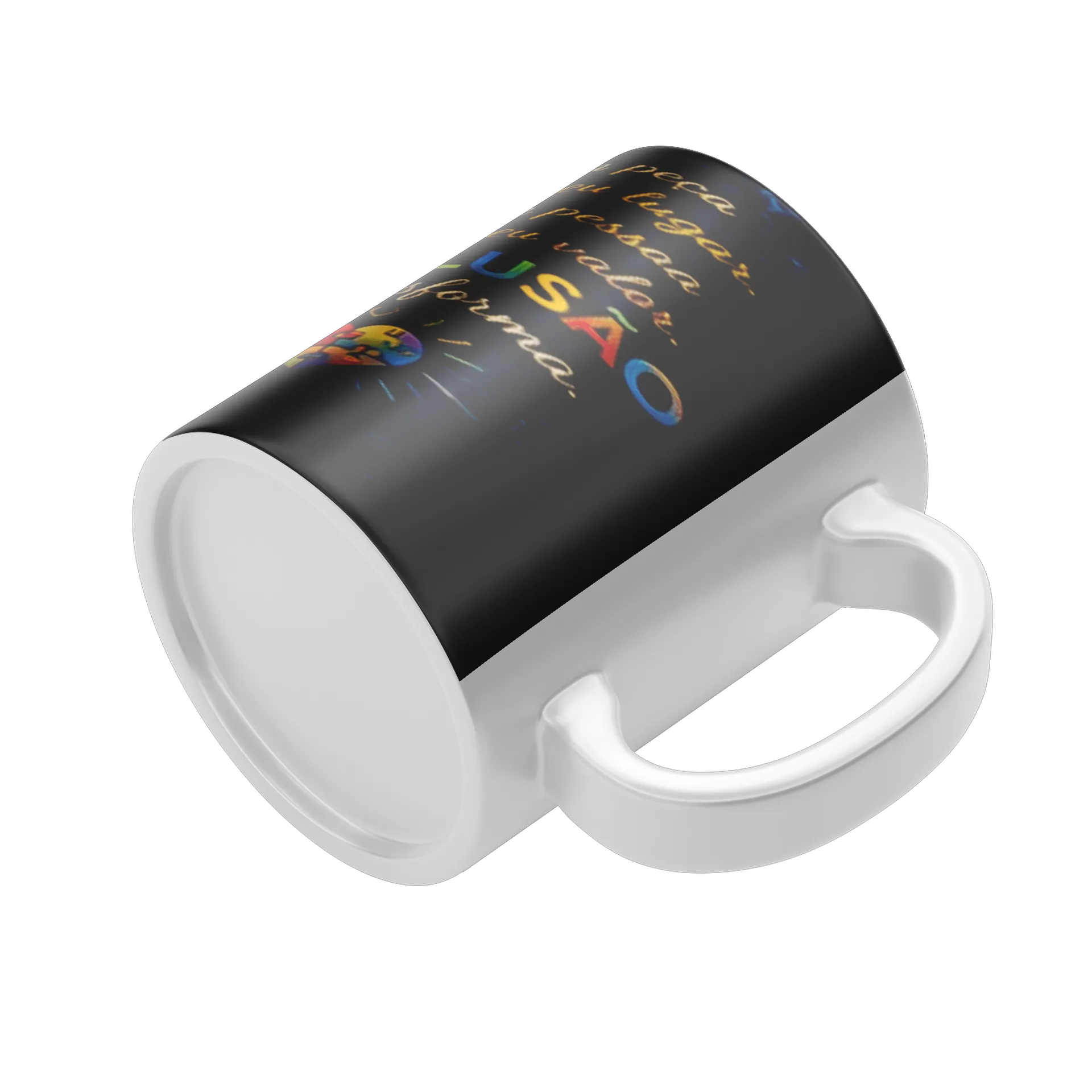 Caneca Porcelana Árvore Colorida Inclusão 325ml - Imagem 4
