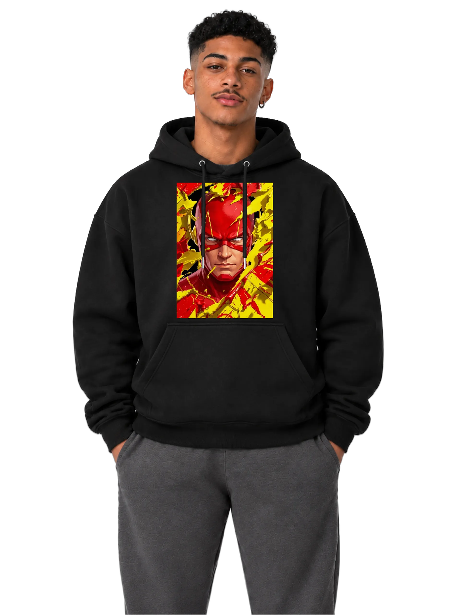 Blusa Moletom Canguru Flash em Ilustração Colorida Canguru - Imagem 3