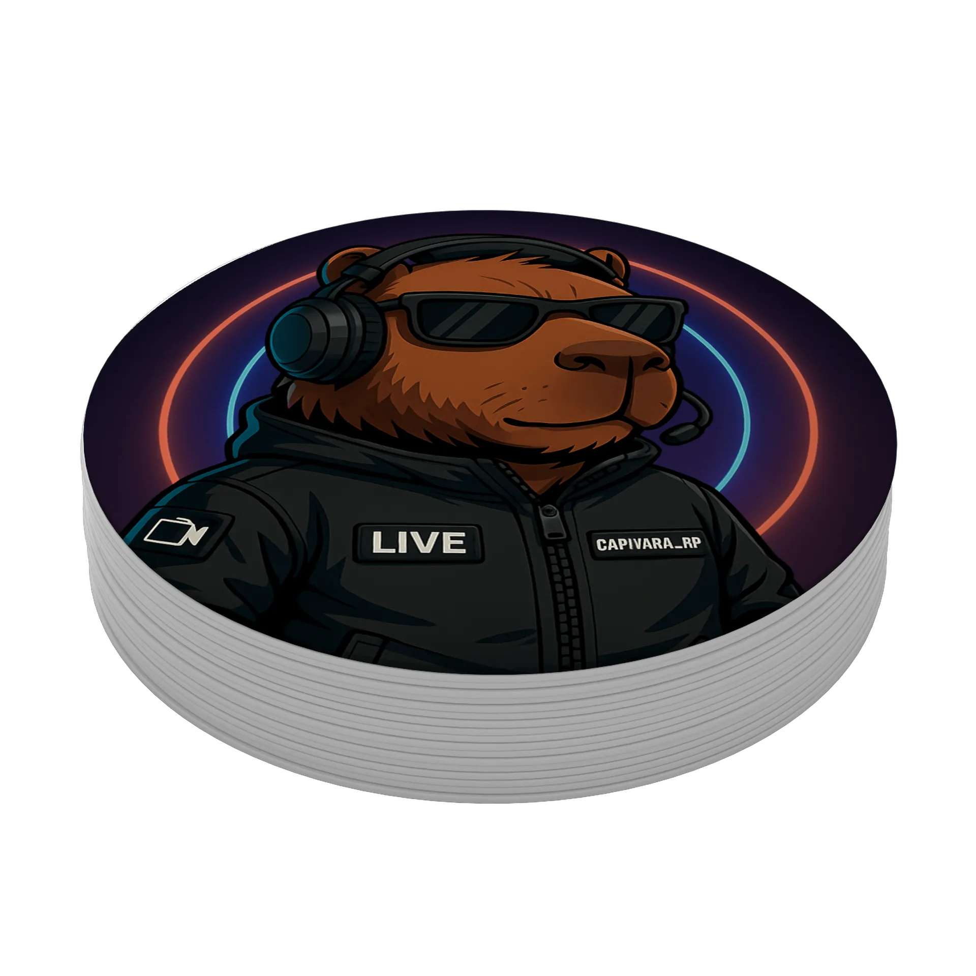 Porta-copo MDF Capivara Gamer Estampa Colorida - Imagem 4