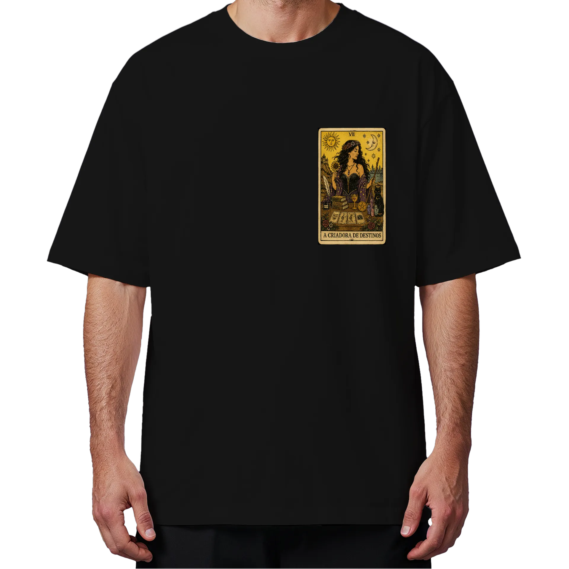 Camiseta Oversized A Criadora de Destinos Estampa Tinta - Imagem 4