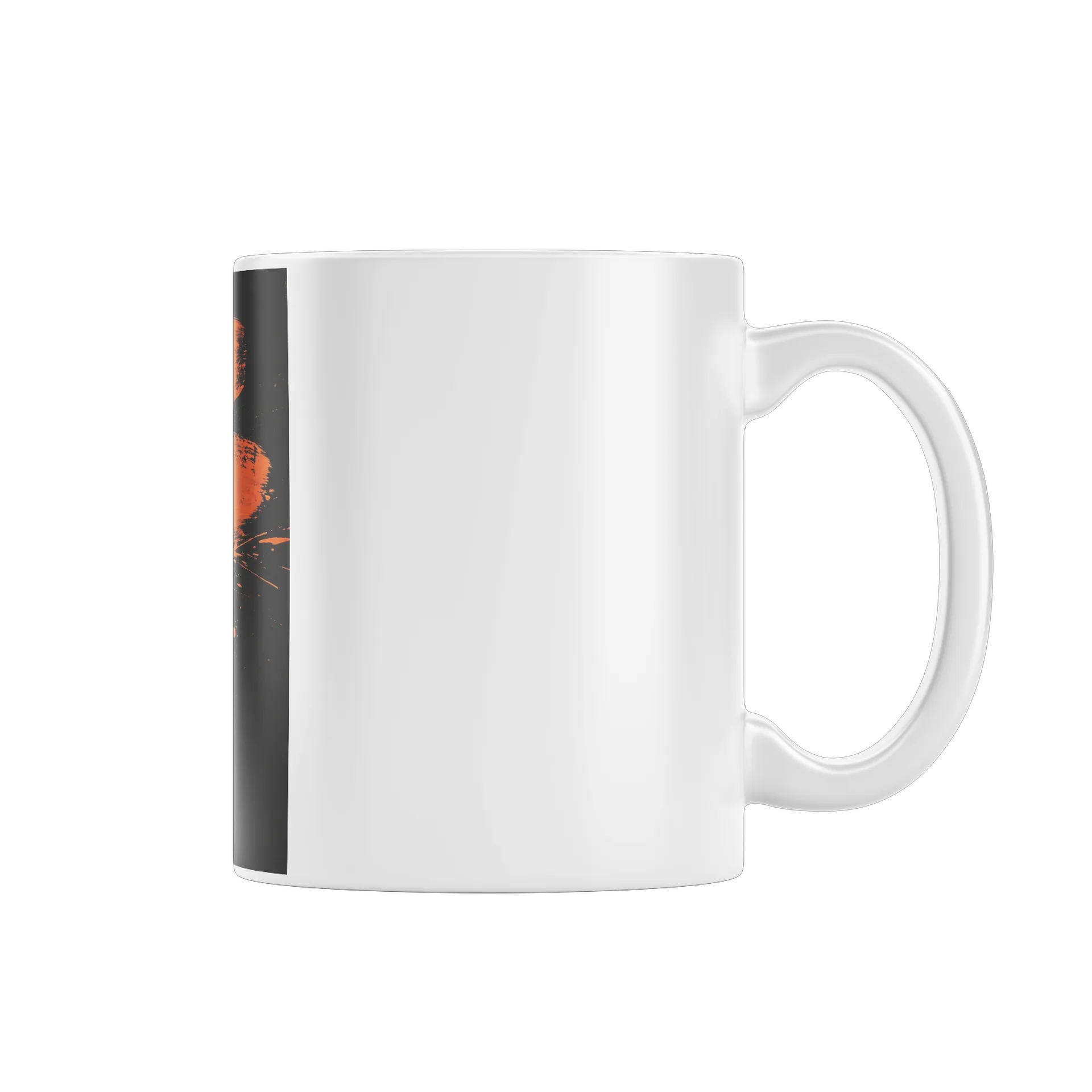 Caneca Porcelana Frase Poética Cinza e Laranja 325ml - Imagem 2
