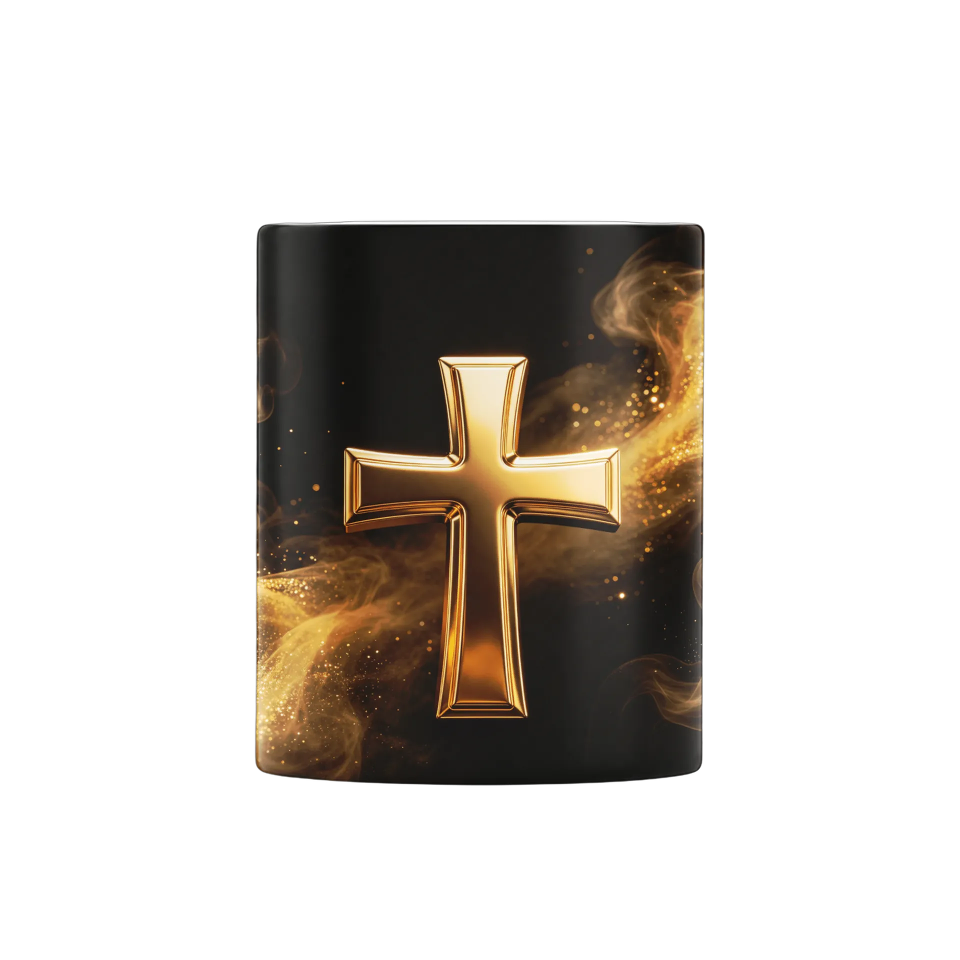 Caneca Porcelana Cruz Dourada 325ml - Imagem 1