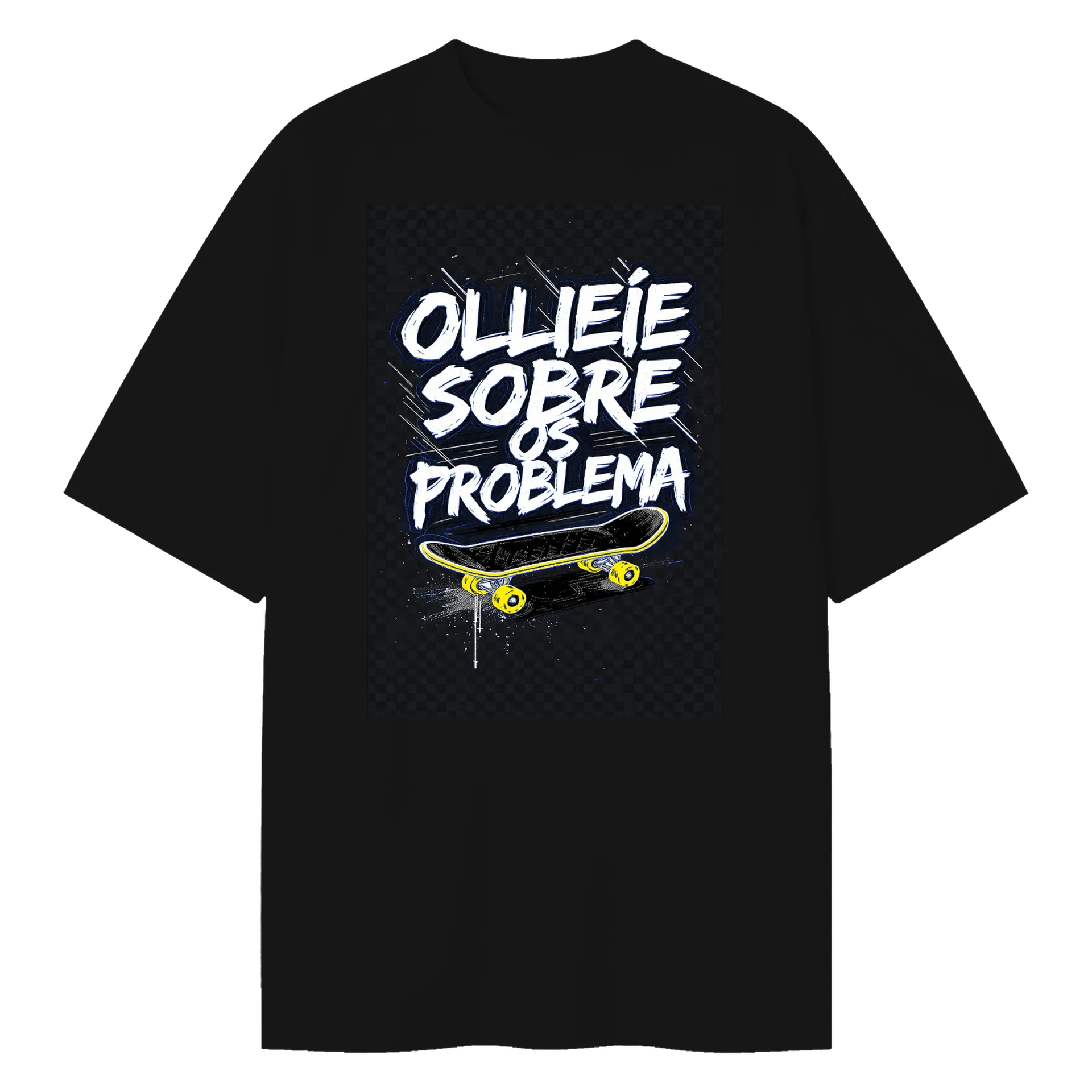 Camiseta Oversized Estampa Skate Ollie 100% Algodão - Imagem 1