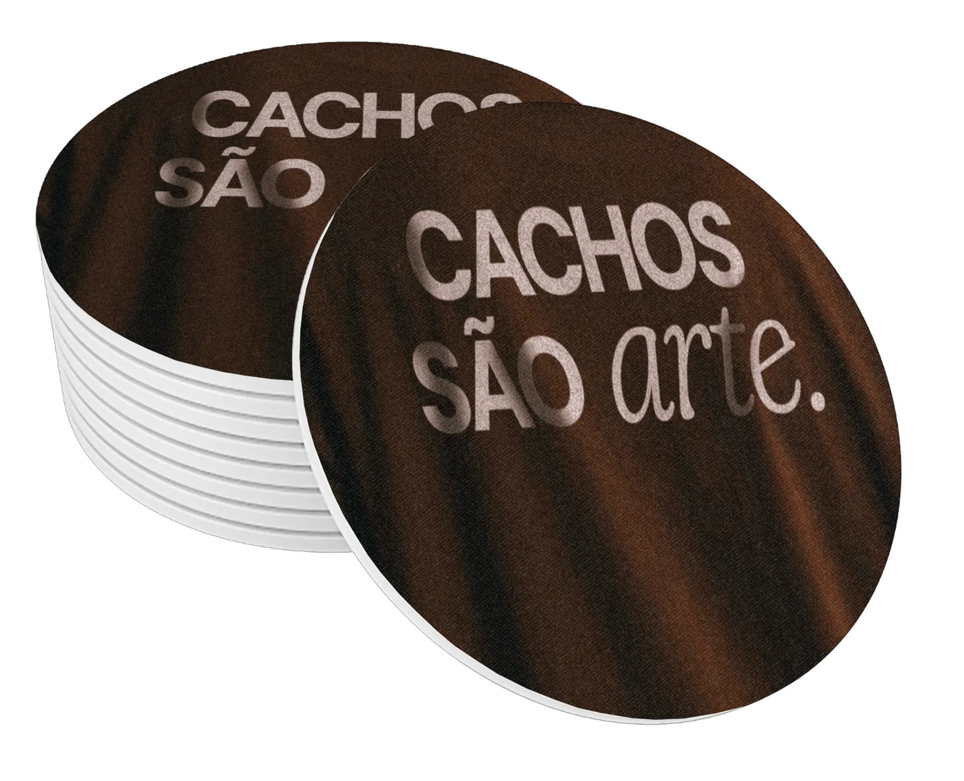Porta-copo MDF Cachos São Arte 10x10cm - Imagem 1