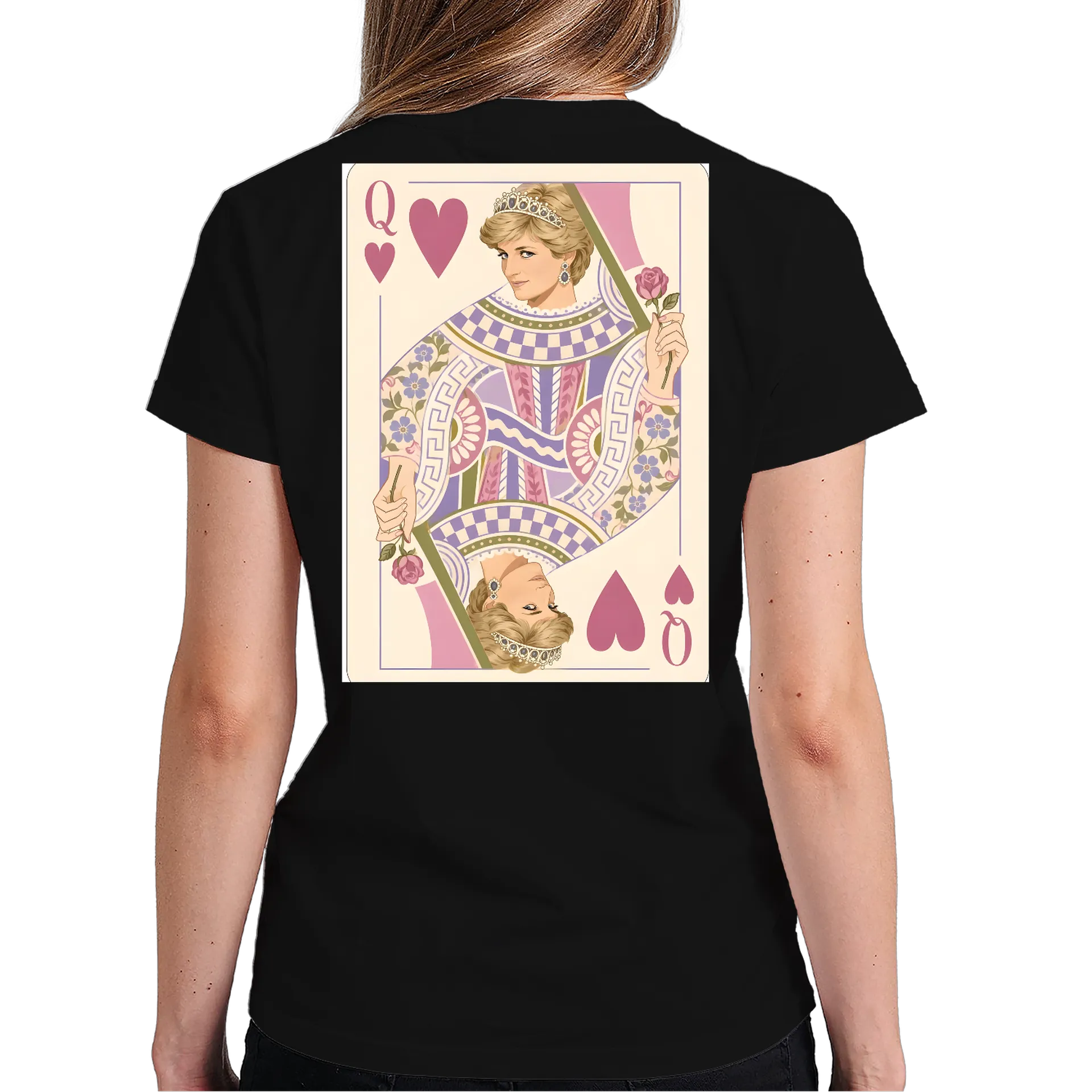 Camiseta Rainha de Copas Ilustrada 100% Algodão - Imagem 4