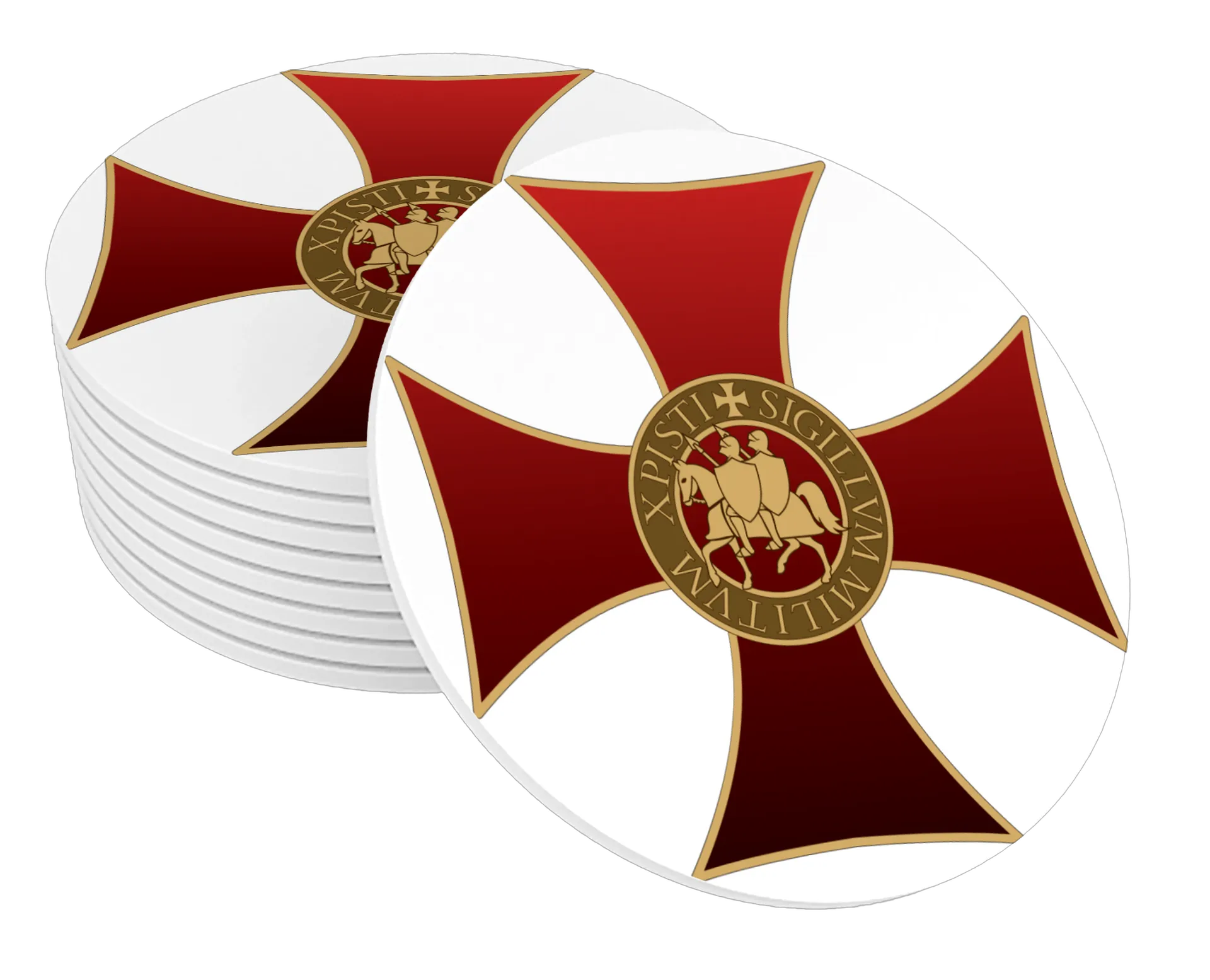 Porta-copos Cruz Templária de História Medieval — imagem 1 de 3