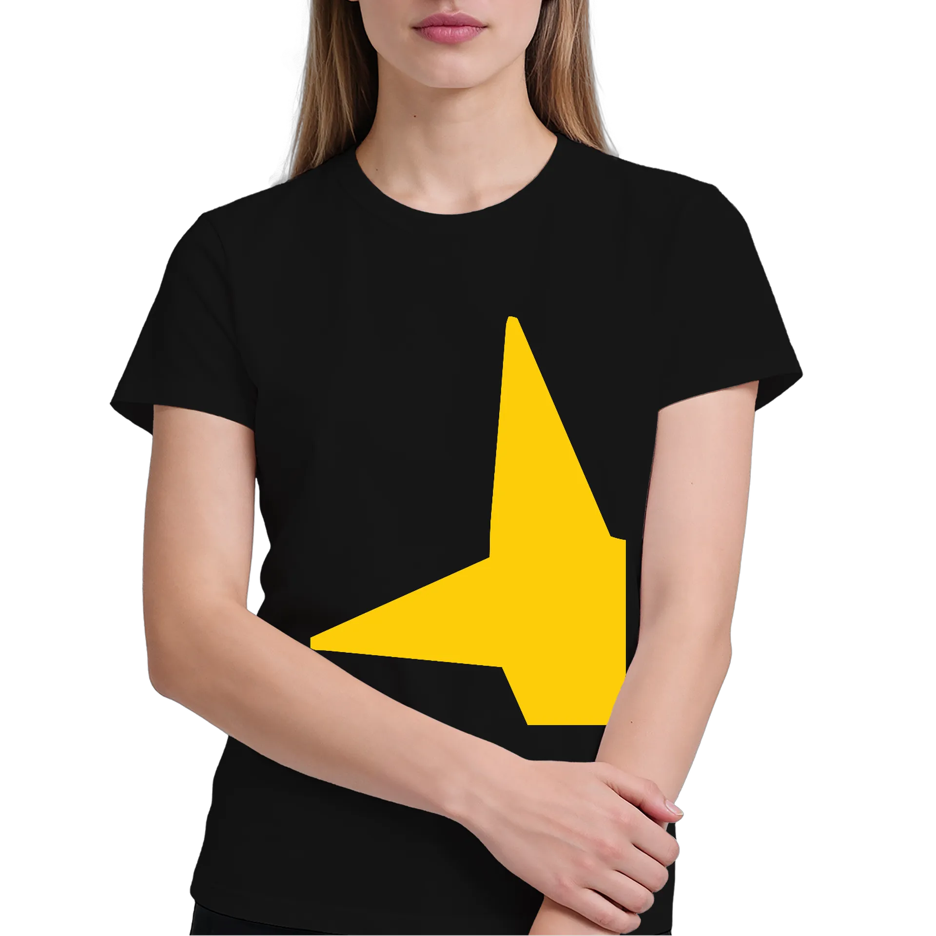 Camiseta Estrela Amarela Minimalista 100% Algodão - Imagem 3