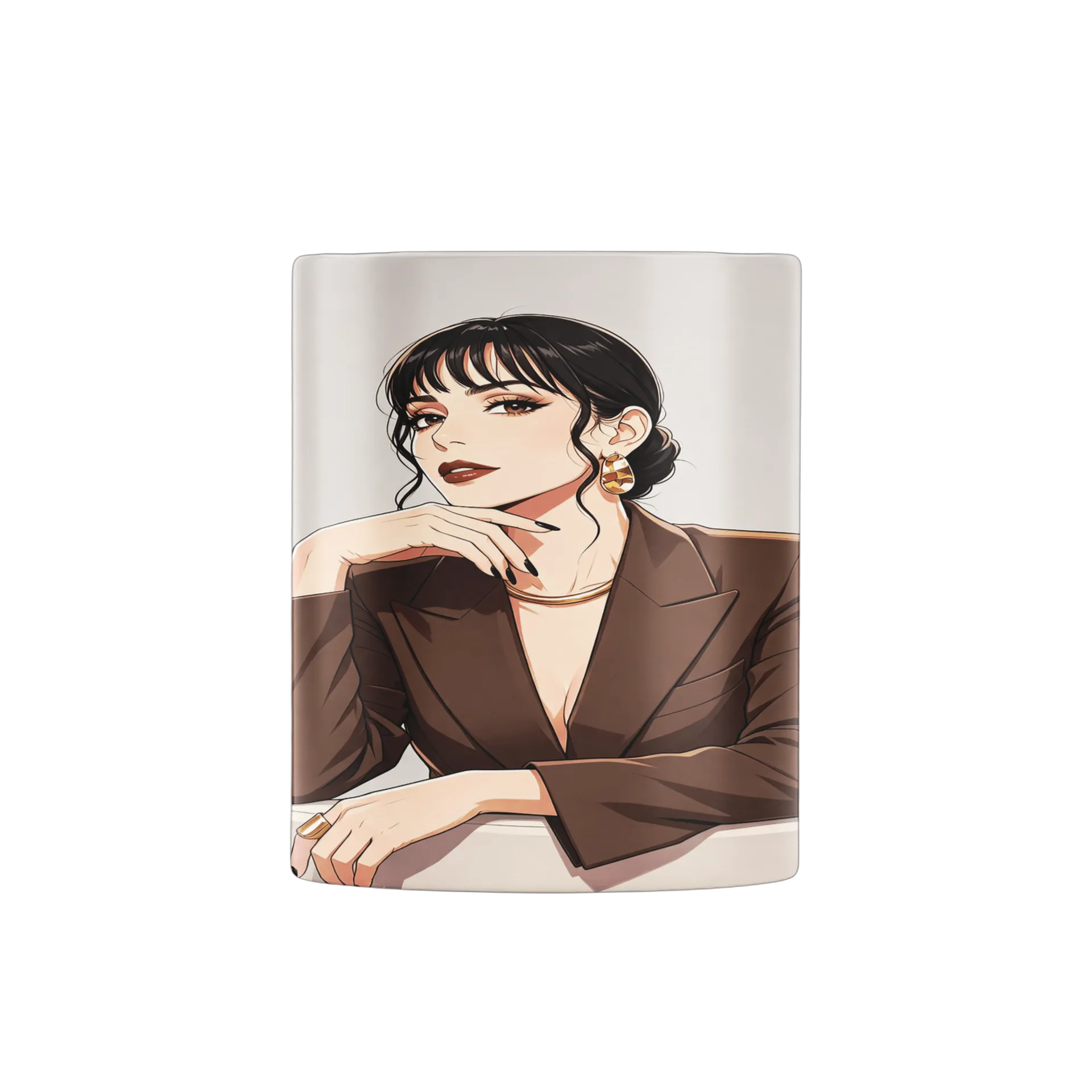 Caneca Porcelana Mulher Elegante 325ml - Imagem 3