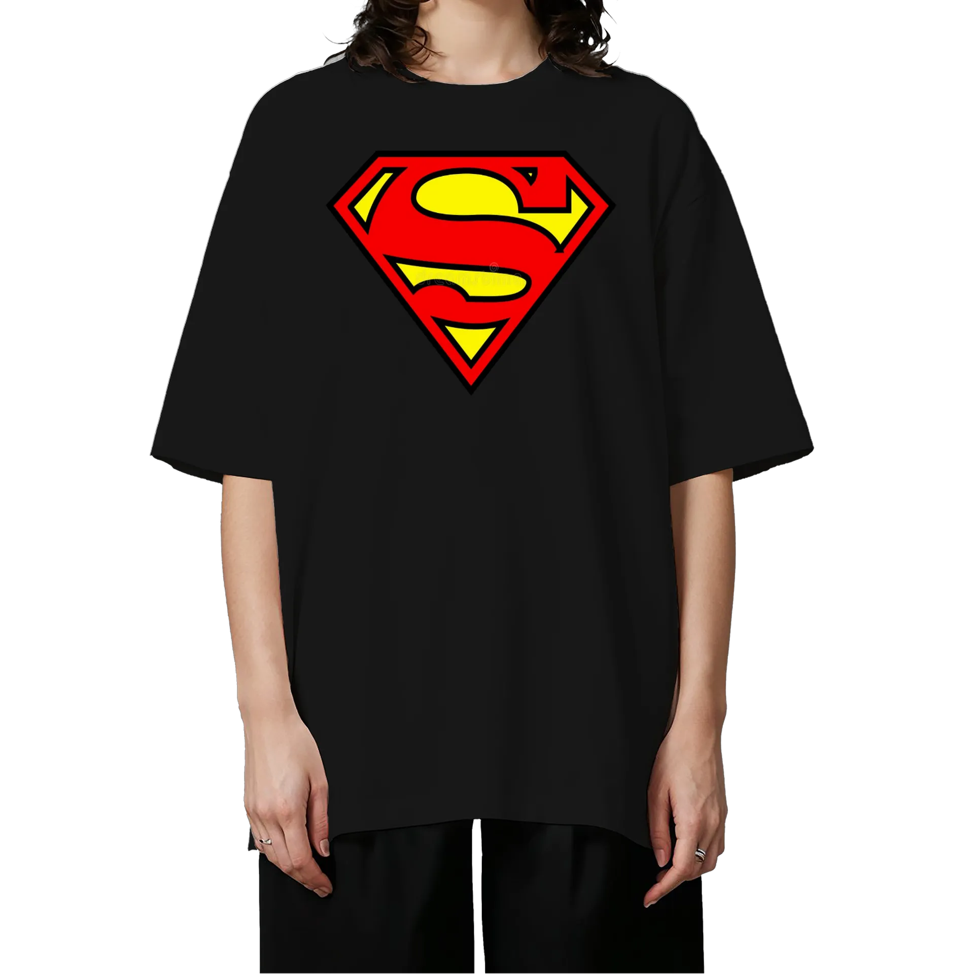 Camiseta Oversized Logotipo Super-herói 100% Algodão - Imagem 3