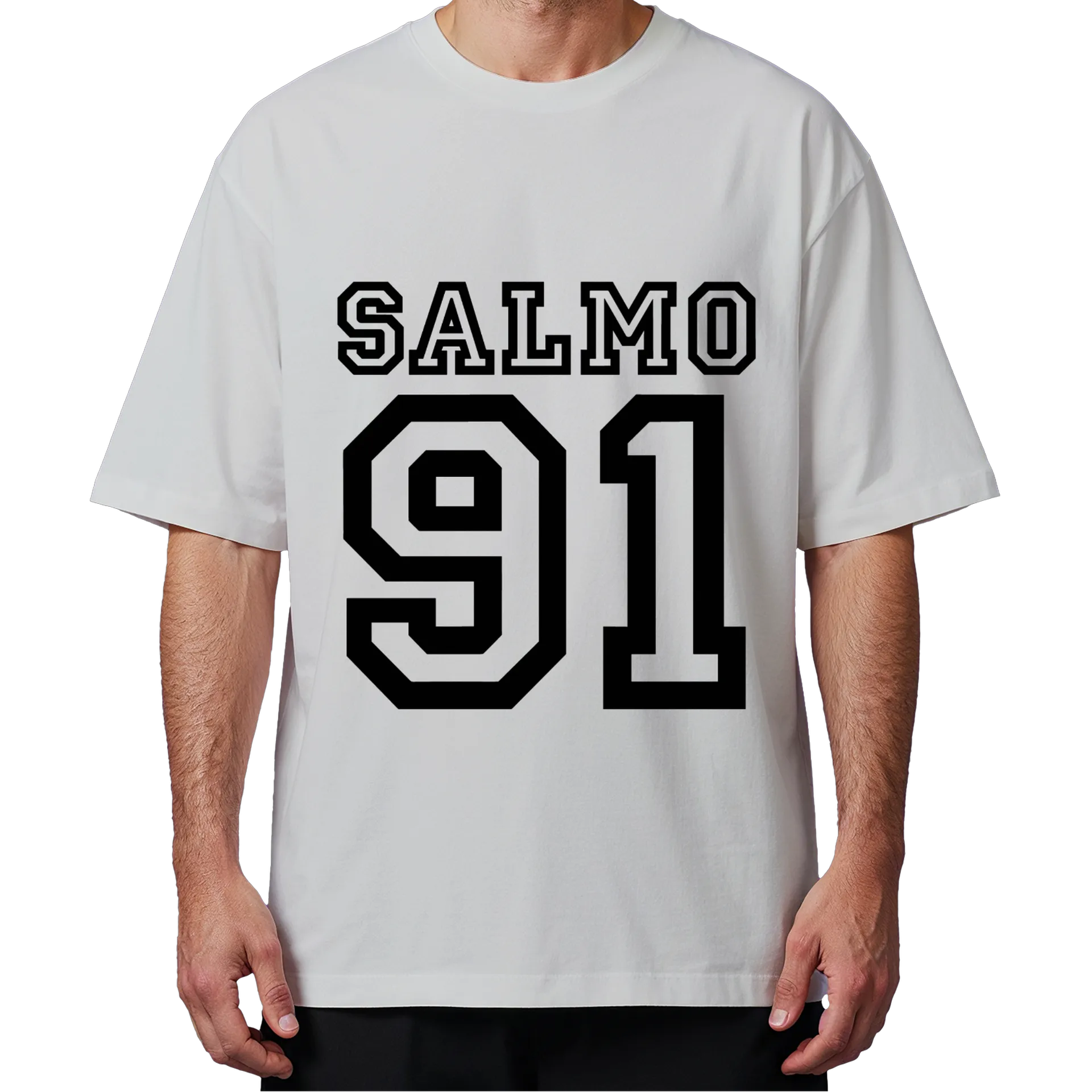 Camiseta Oversized Estampa Salmo 91 100% Algodão - Imagem 4