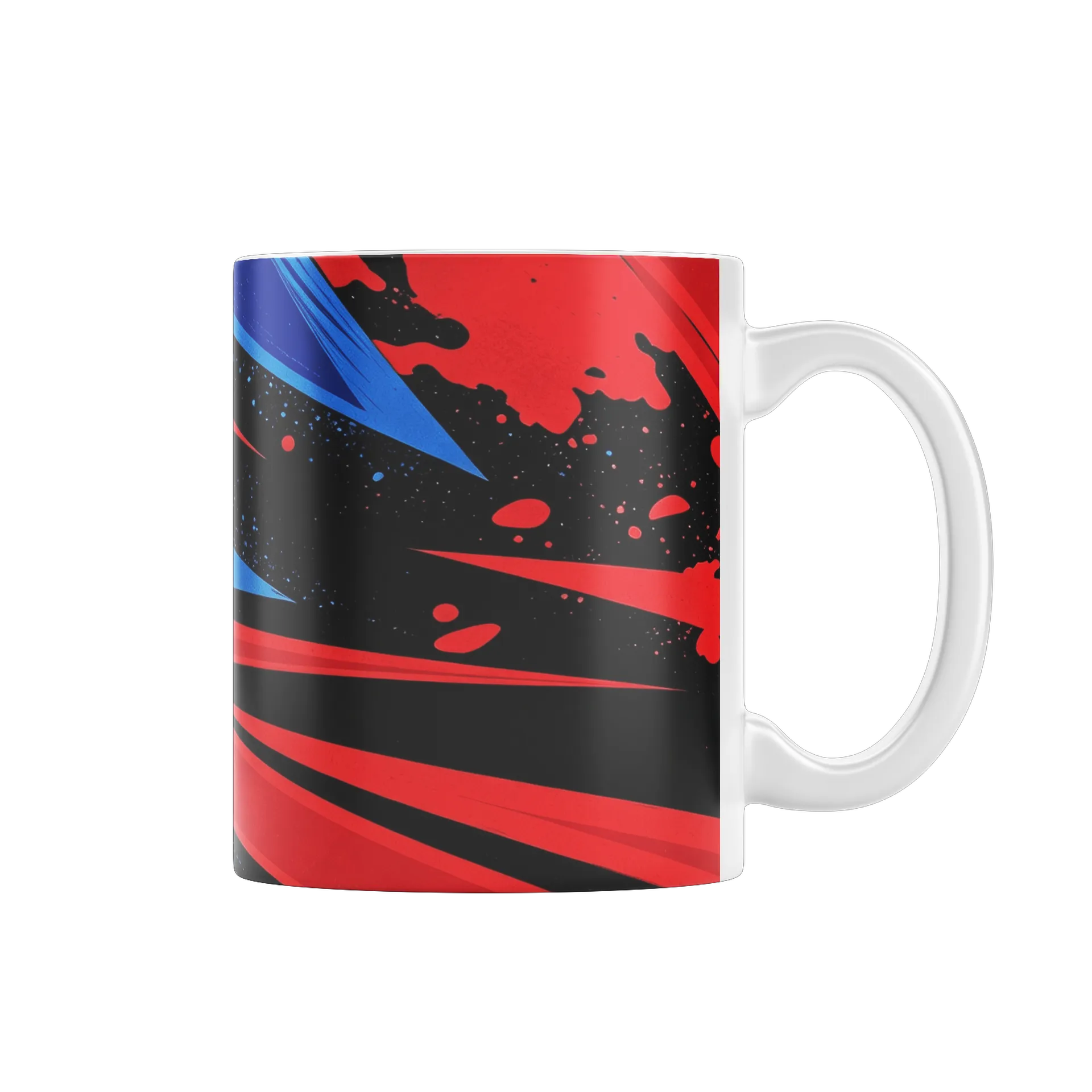 Caneca Porcelana Abstrato Azul Vermelho 325ml de Xenovoid Studio 👽 — imagem 1 de 4