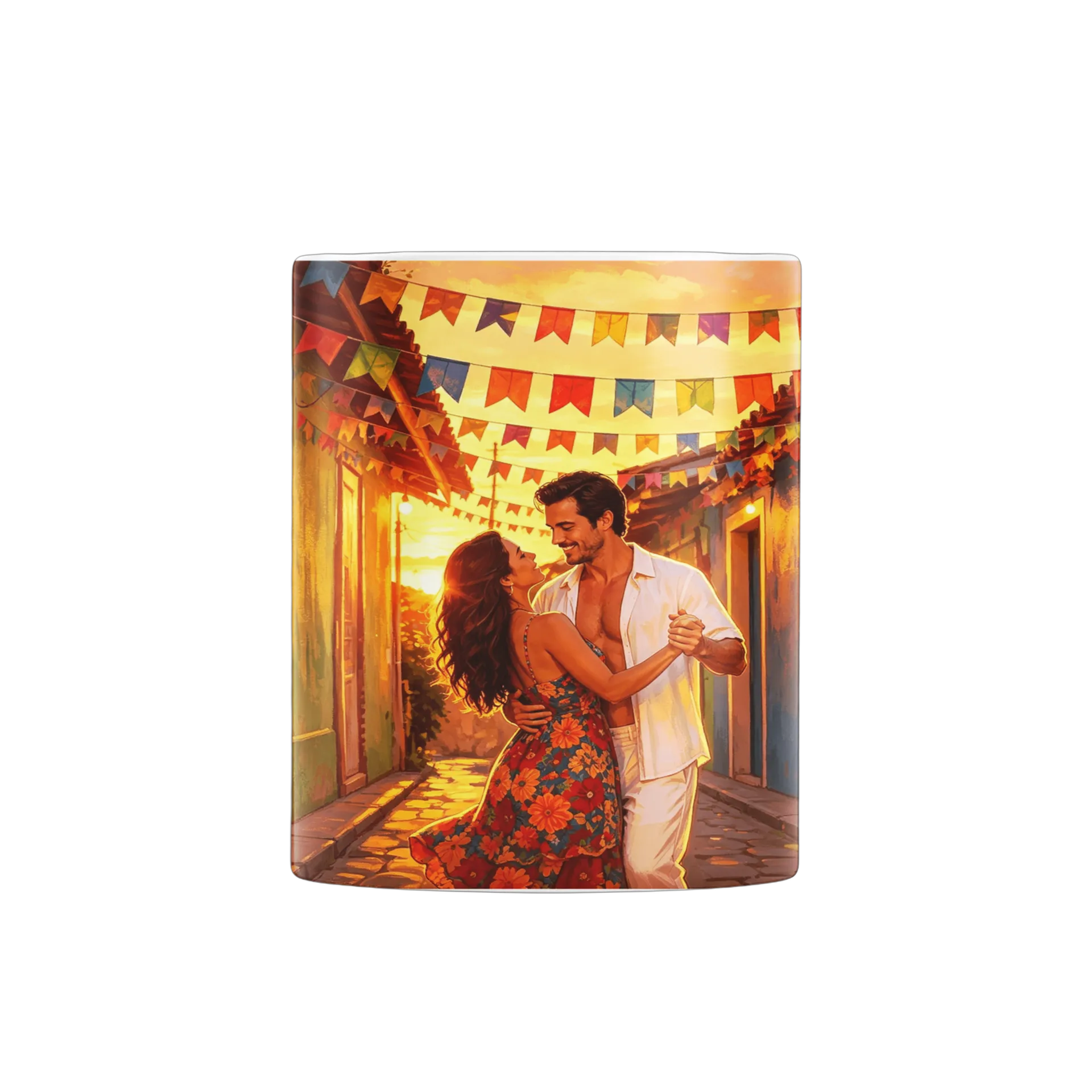 Caneca Porcelana Cena Romântica Festa Luz 325ml - Imagem 3