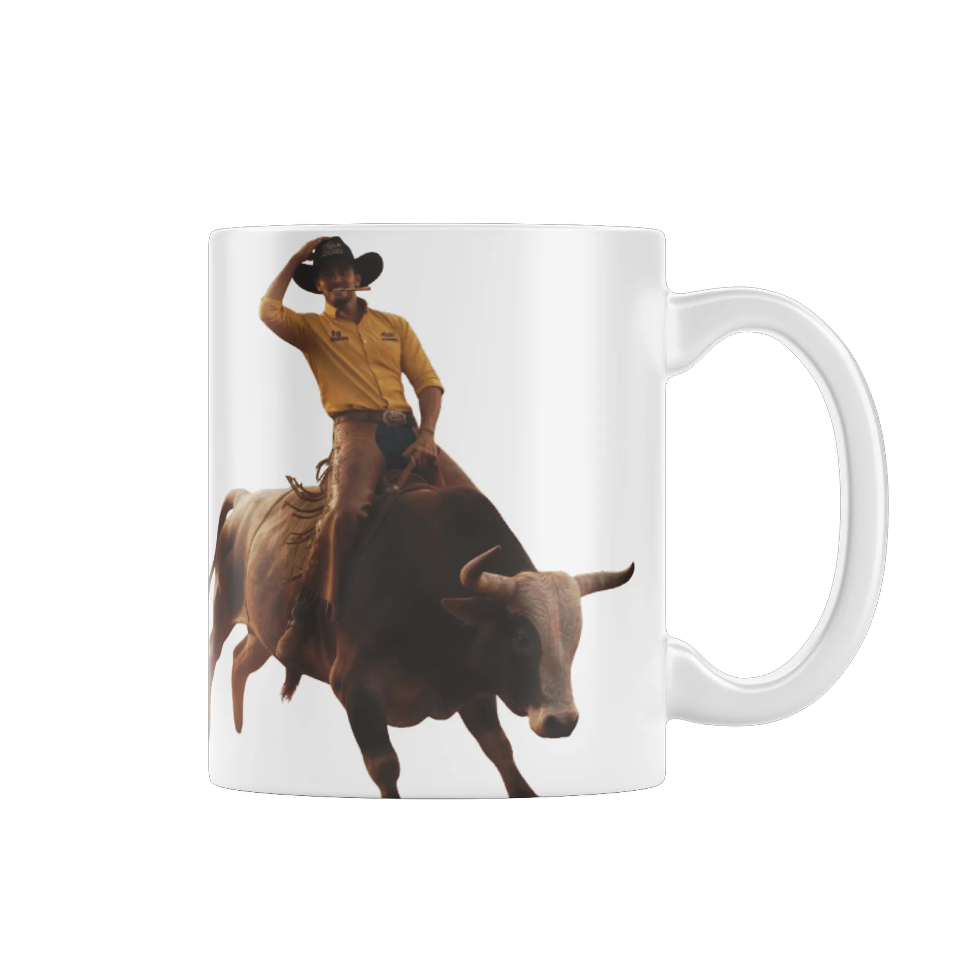 Caneca Porcelana Fantasia Cowboys 325ml - Fivela de Ouro - Imagem 1