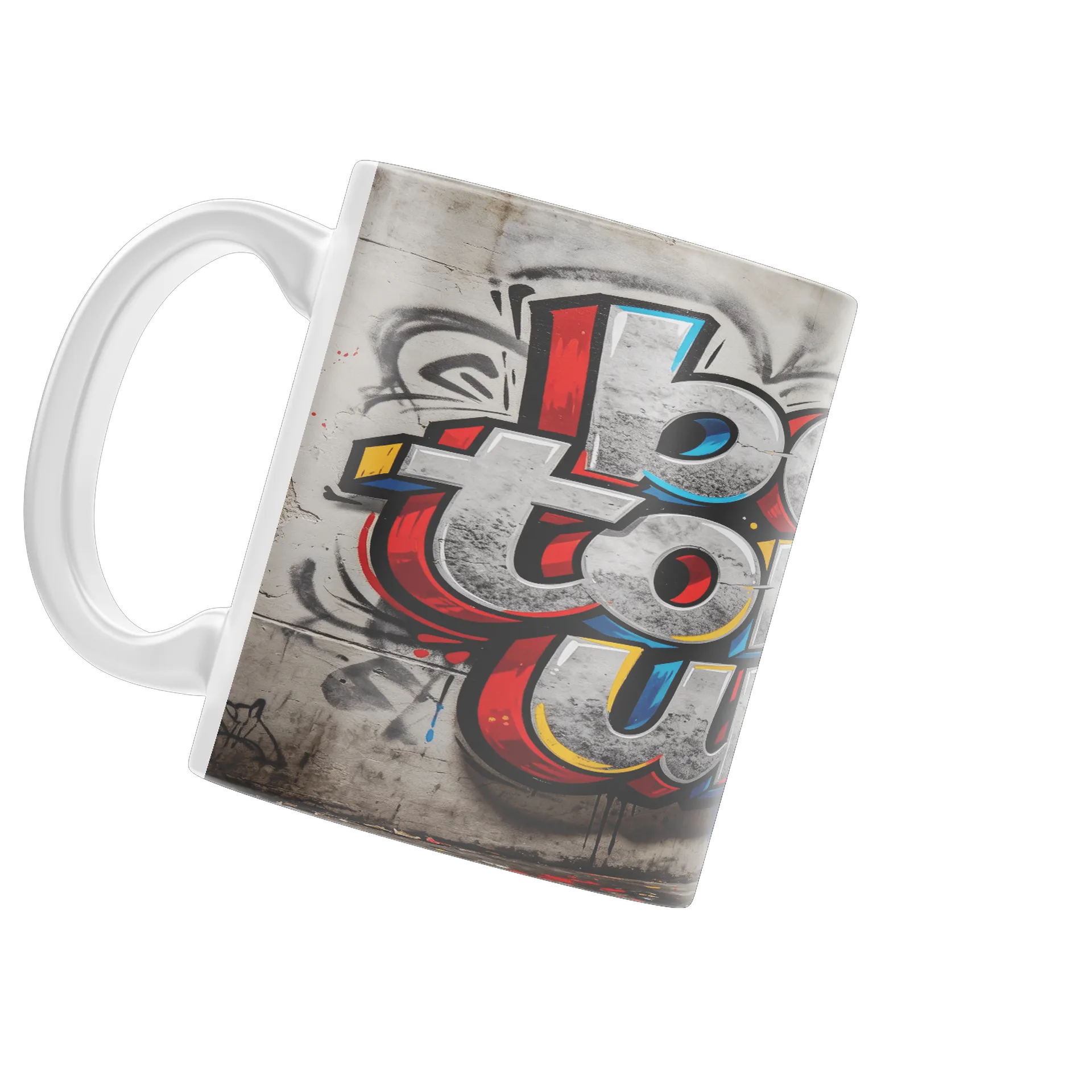 Caneca Porcelana Estampa Graffiti Bora Tomar Uma 325ml - Imagem 3
