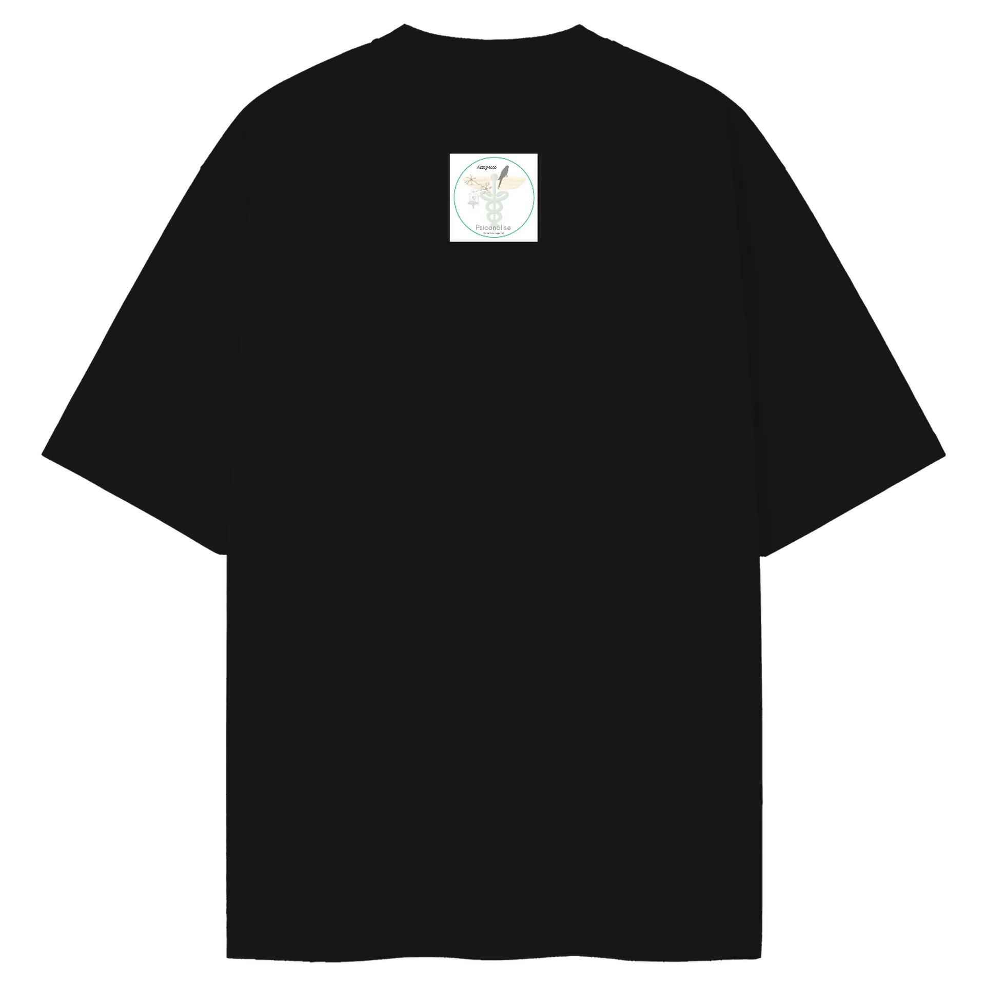 Camiseta Oversized Leitura Flores 100% Algodão Preto - Imagem 2