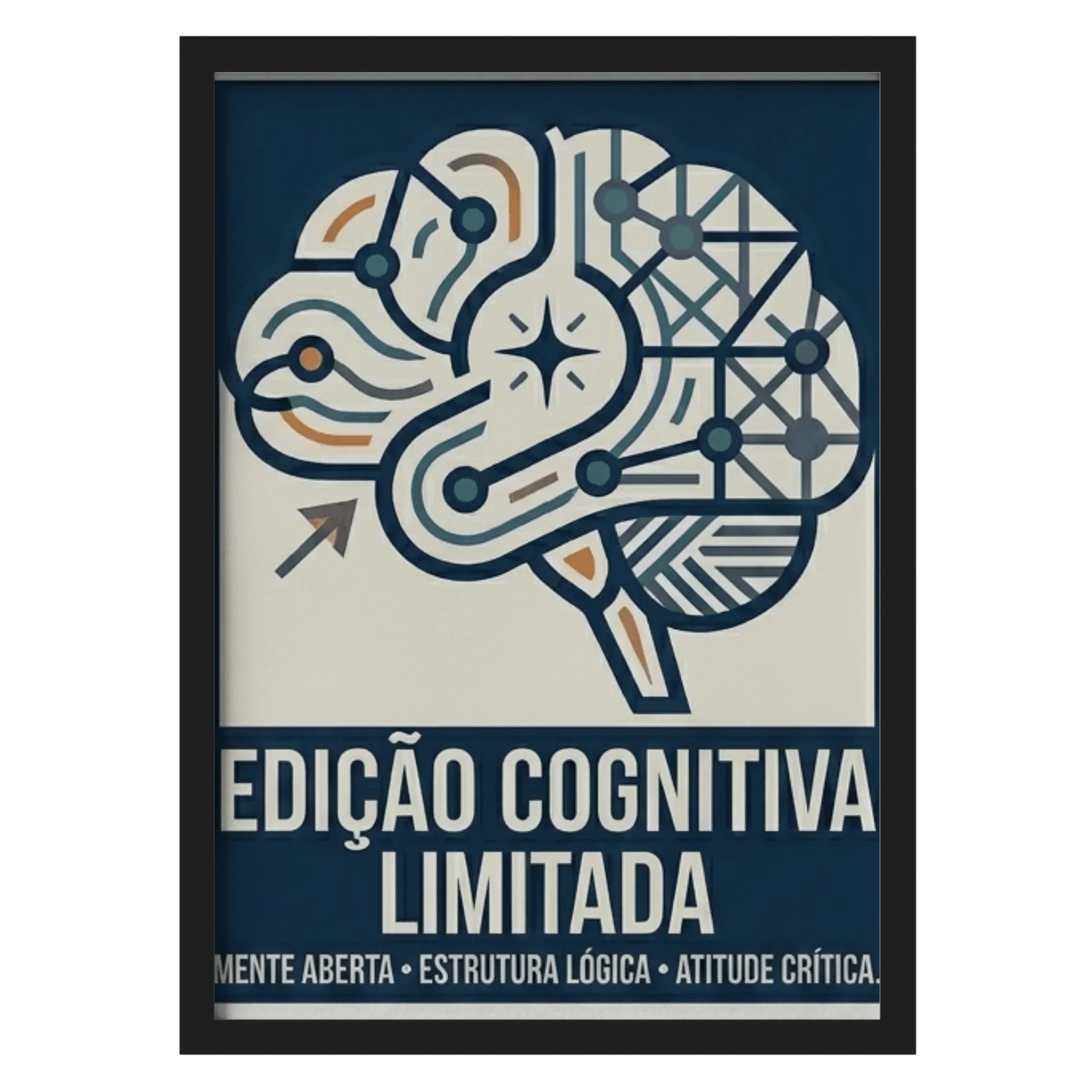 Quadro Arte Cerebral Edição Cognitiva A3 MDF e Vidro - Imagem 1