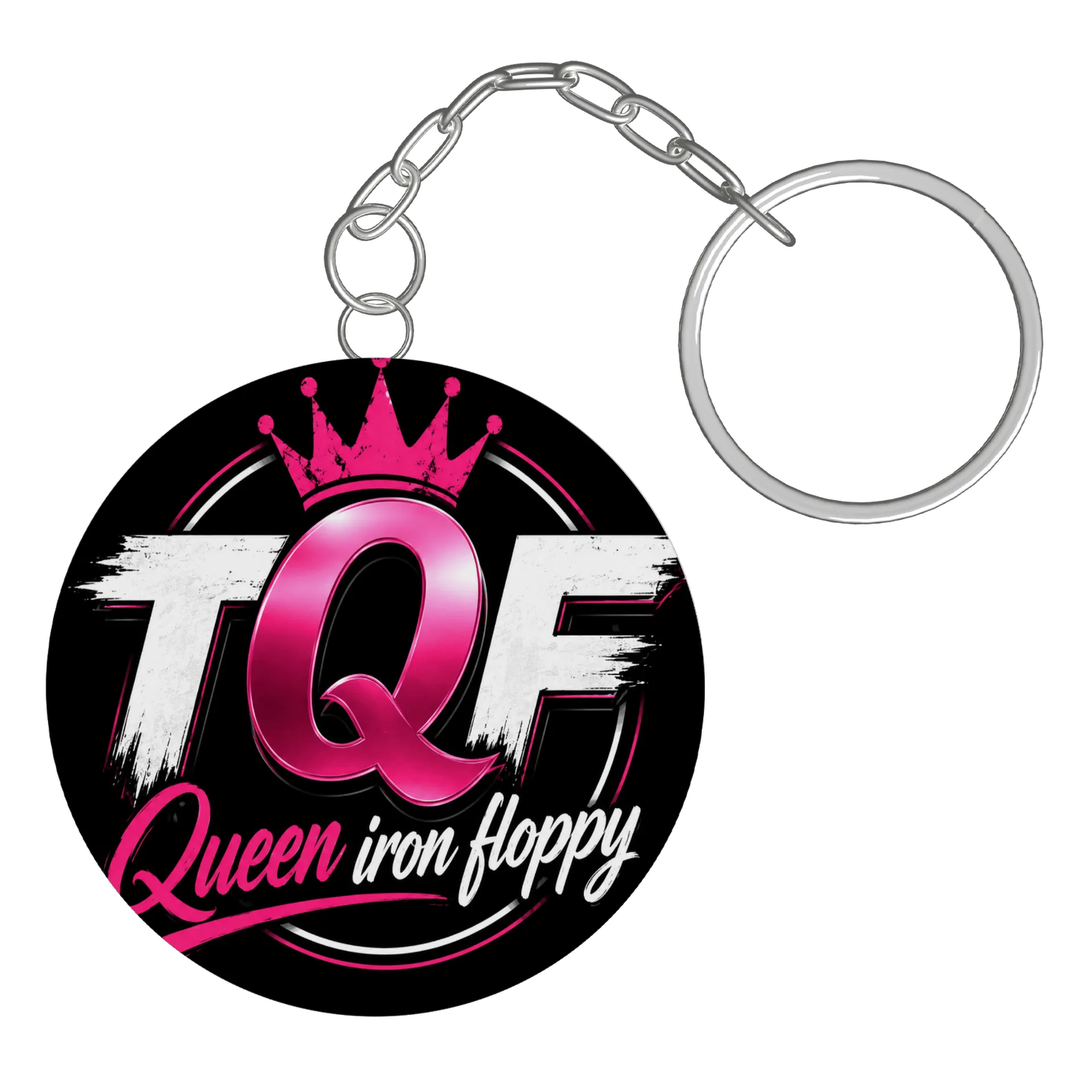 Chaveiro MDF Estampa Queen Iron Floppy de Mikerlange placide