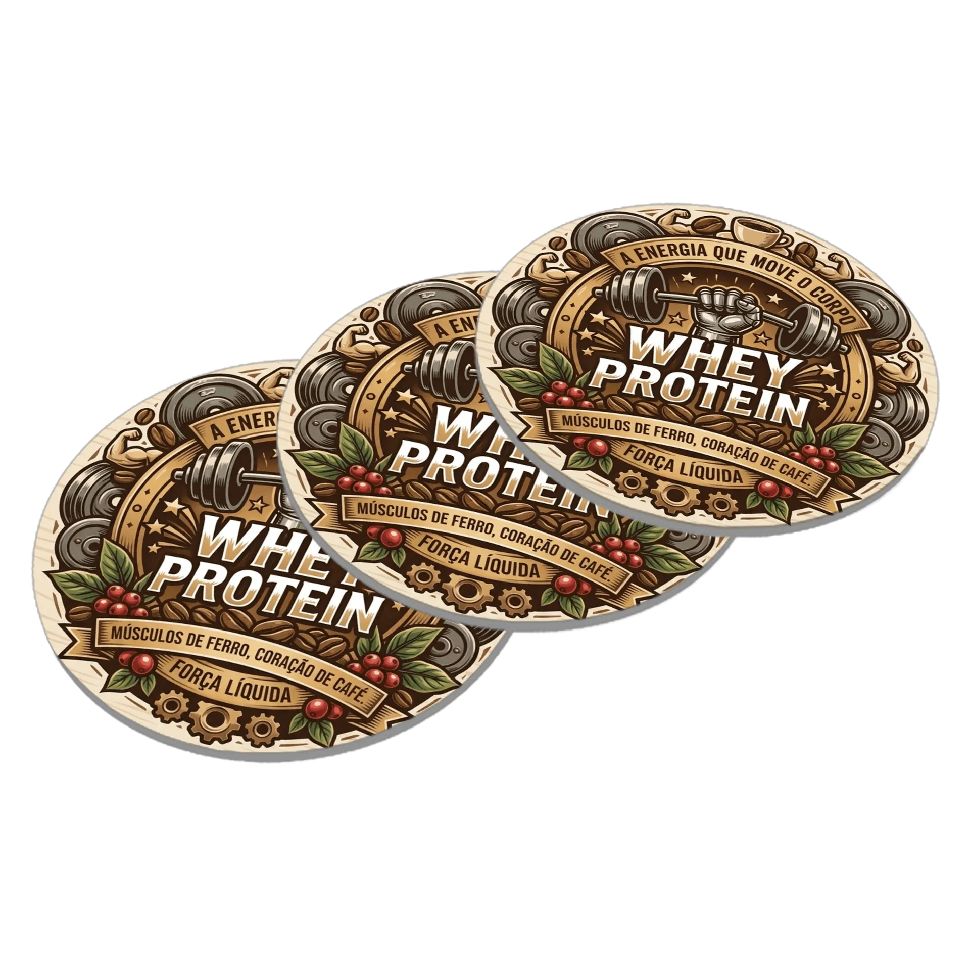 Porta-copo Whey Protein Halterofilismo Vintage MDF de HARDZONE — imagem 2 de 3