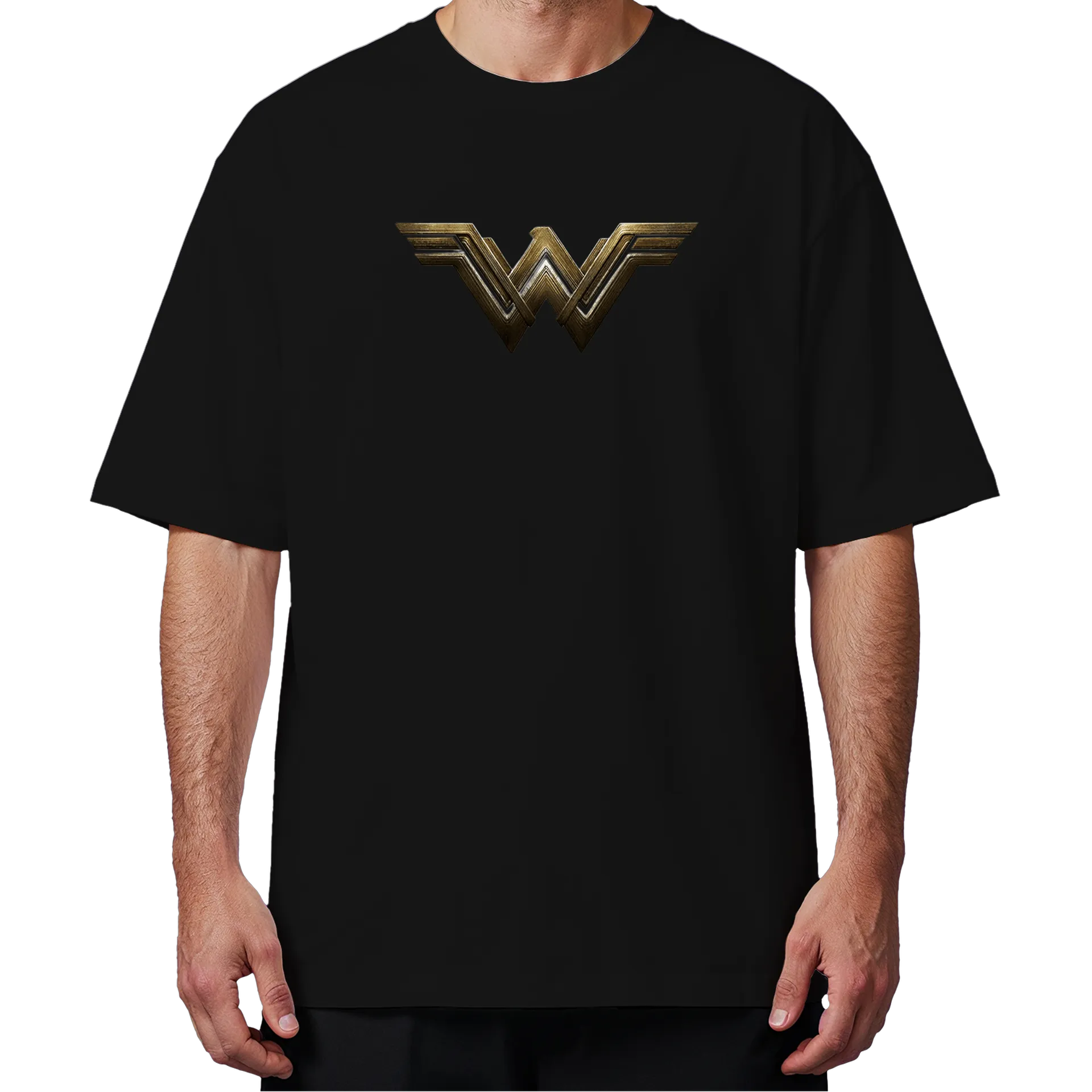 Camiseta Oversized Logotipo Mulher Maravilha 100% Algodão - Imagem 4