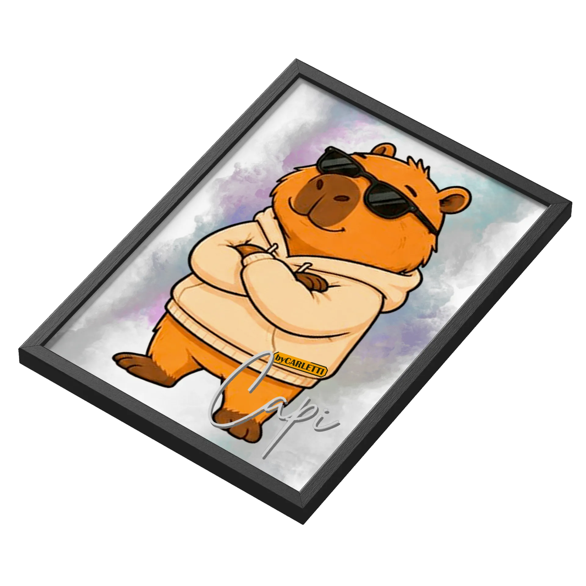 Quadro A3 Capi-Mascote byCARLETTI Com Vidro de Capyverso - byCARLETTI — imagem 3 de 3
