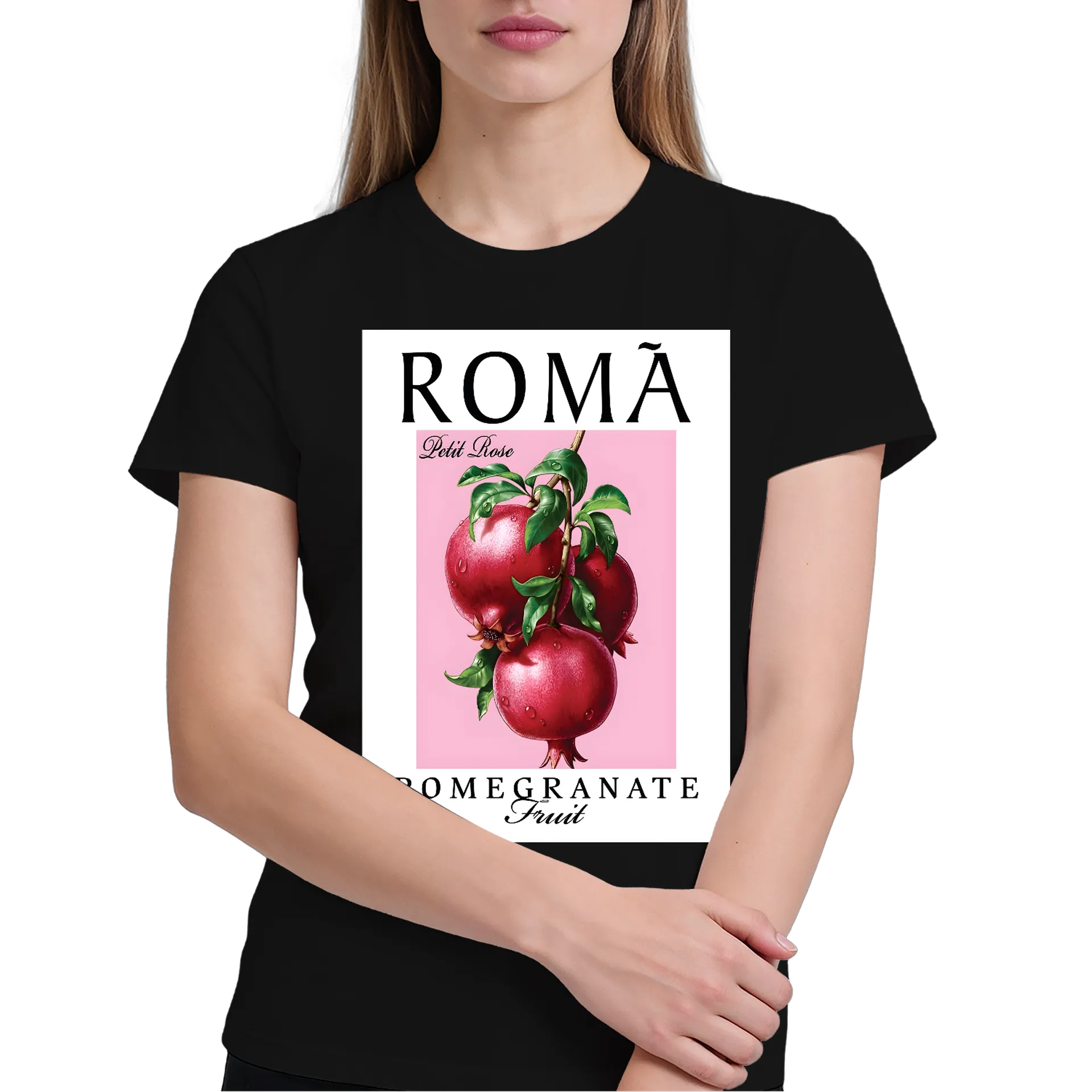 Camiseta Romã Petit Rose Estampa Tipográfica 100% Algodão - Imagem 3
