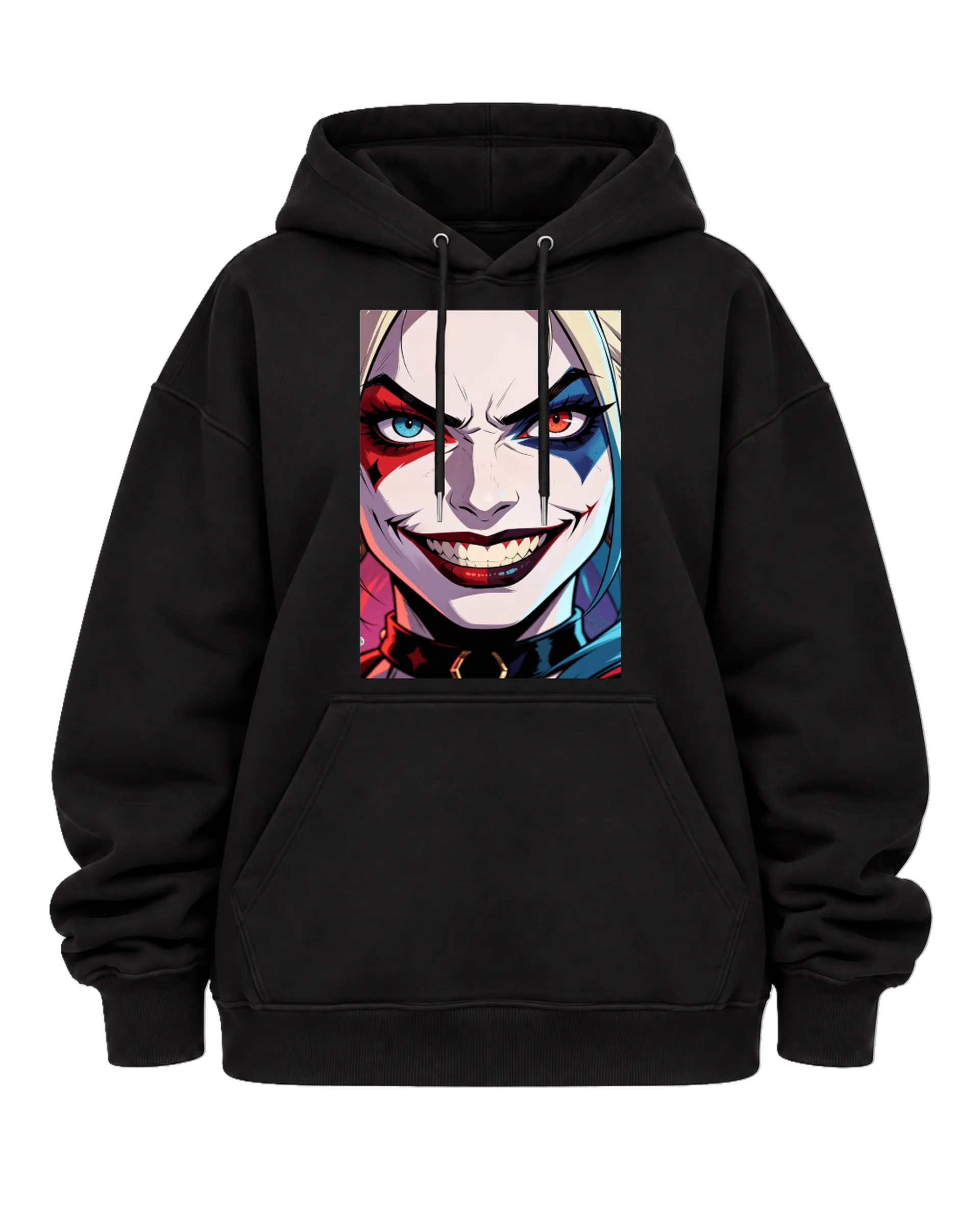 Blusa Moletom Canguru Arlequina Estilo Anime Colorida - Imagem 5