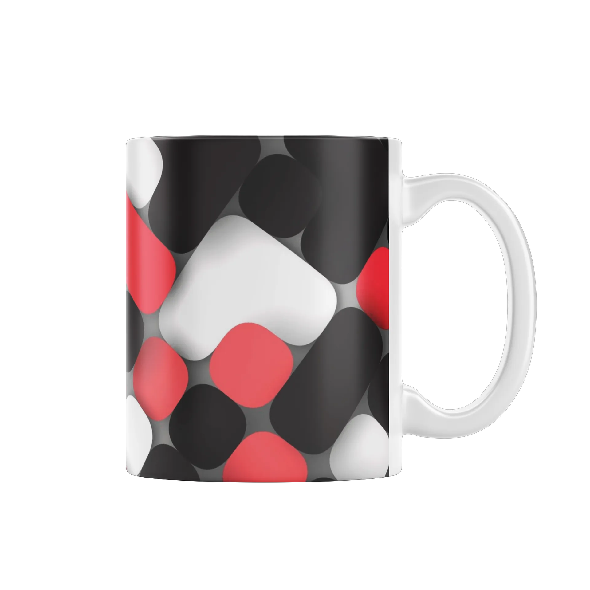 Caneca Doce Grafismo Vermelho Branco Preto 325ml - Imagem 1