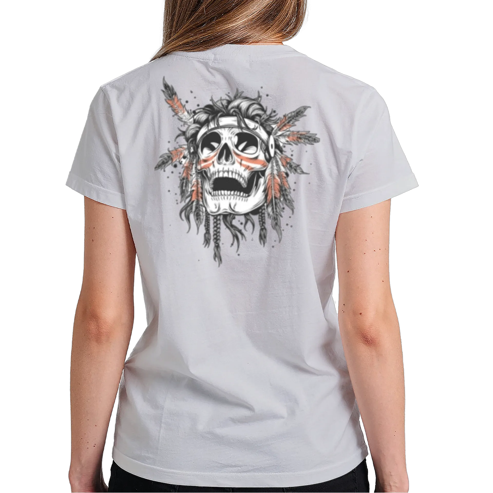 Camiseta Caveira Indígena 100% Algodão - Imagem 6