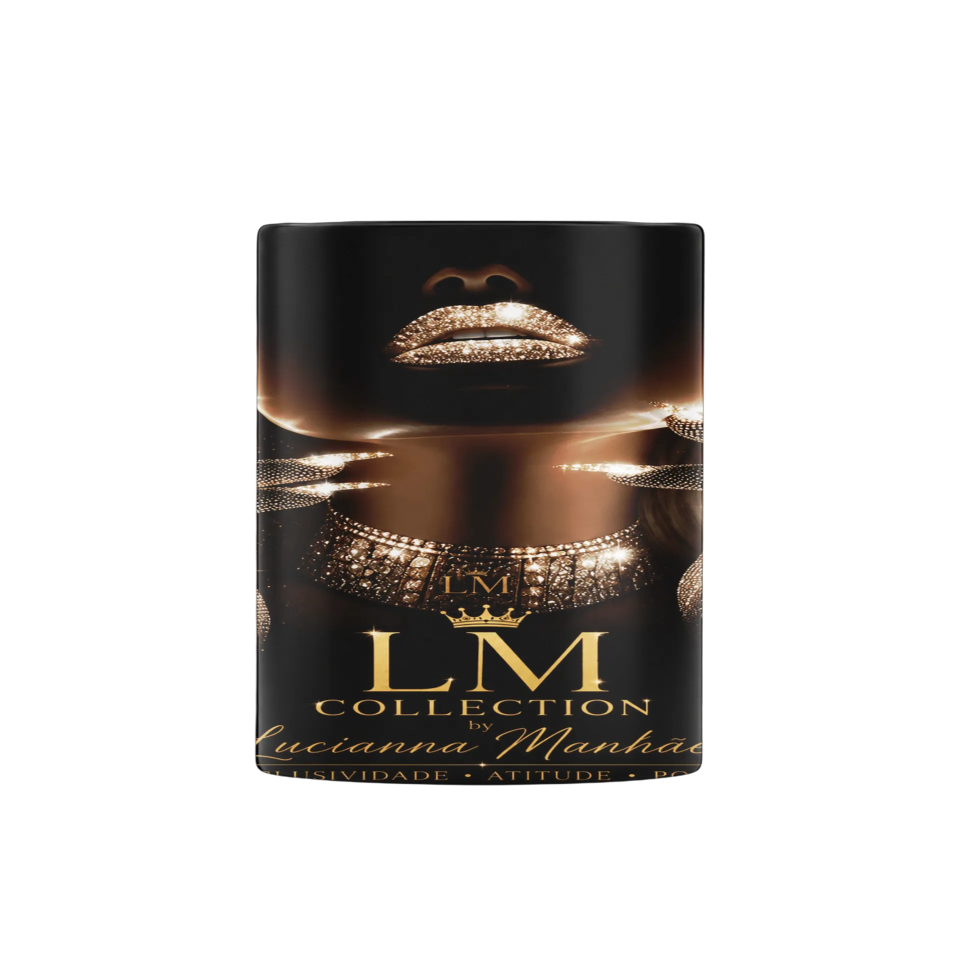 Caneca Porcelana Lux Ouro com Nome LM Collection 325ml - Imagem 3