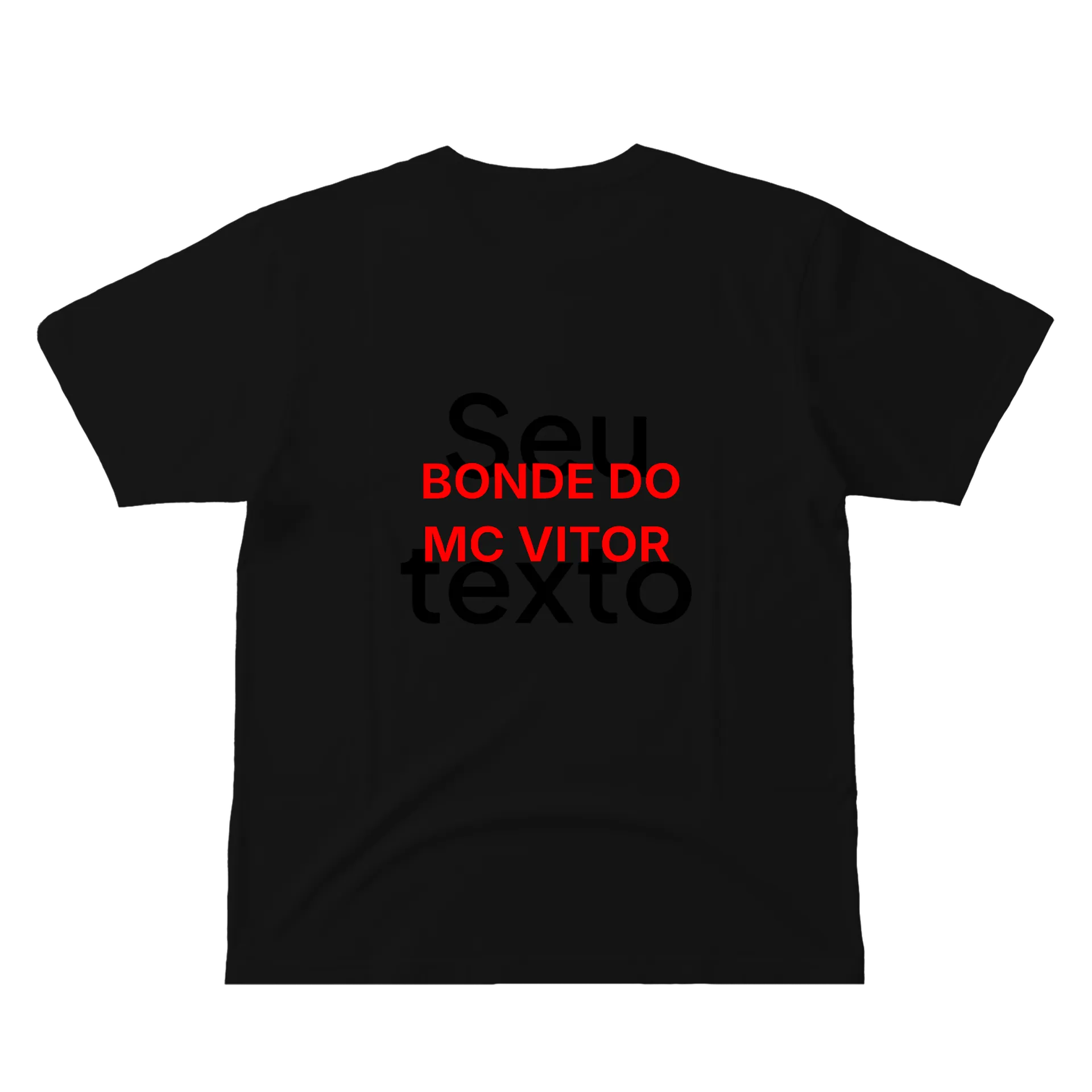 Camiseta Tropa do MC É Forte 100% Algodão Preto - Imagem 3