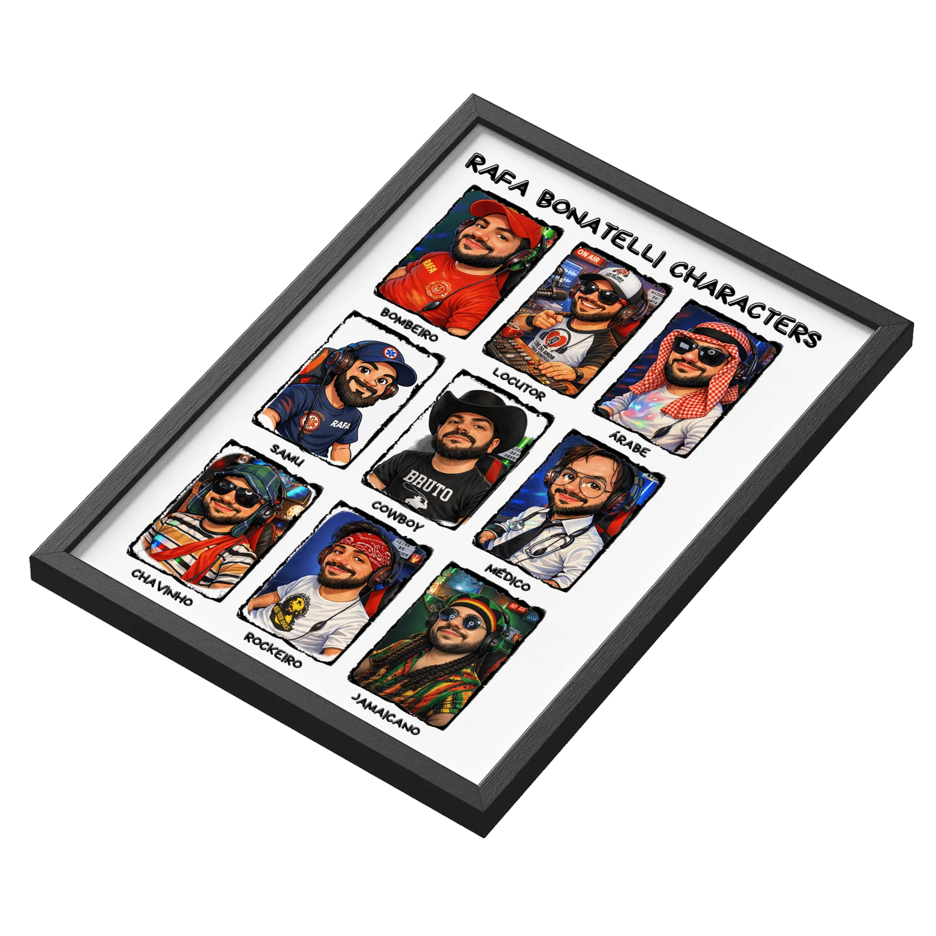 Quadro Personagens Rafa Bonatelli A3 MDF e Vidro - Imagem 3