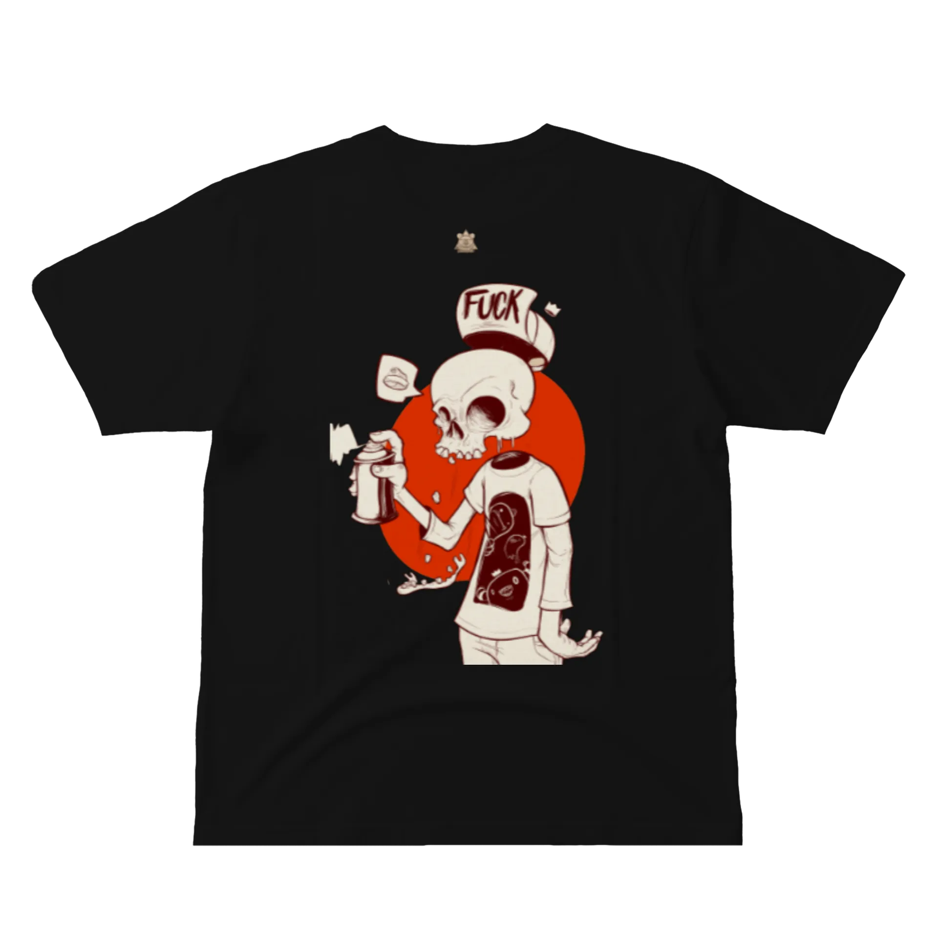 Camiseta Estampa Caveira Spray 100% Algodão - Imagem 3