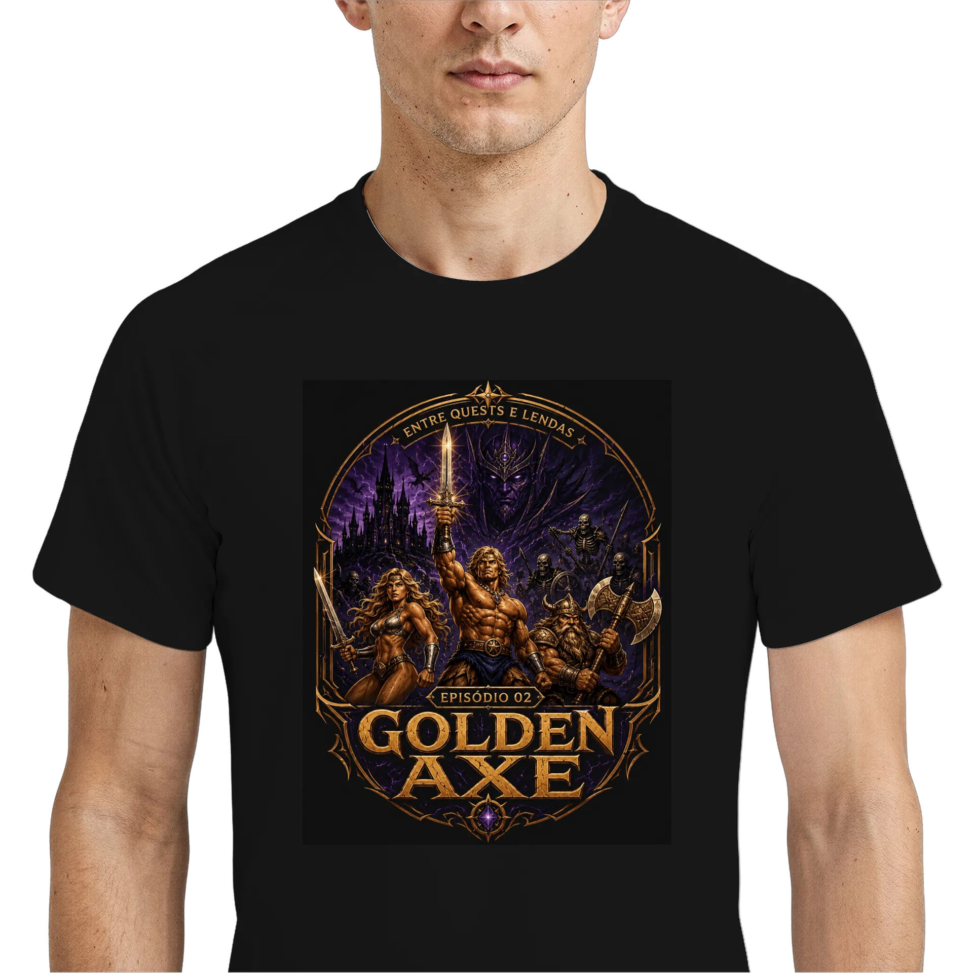 Camiseta Golden Axe – Entre Quests e Lendas | EP. 02 de entrequestselendas — imagem 4 de 6
