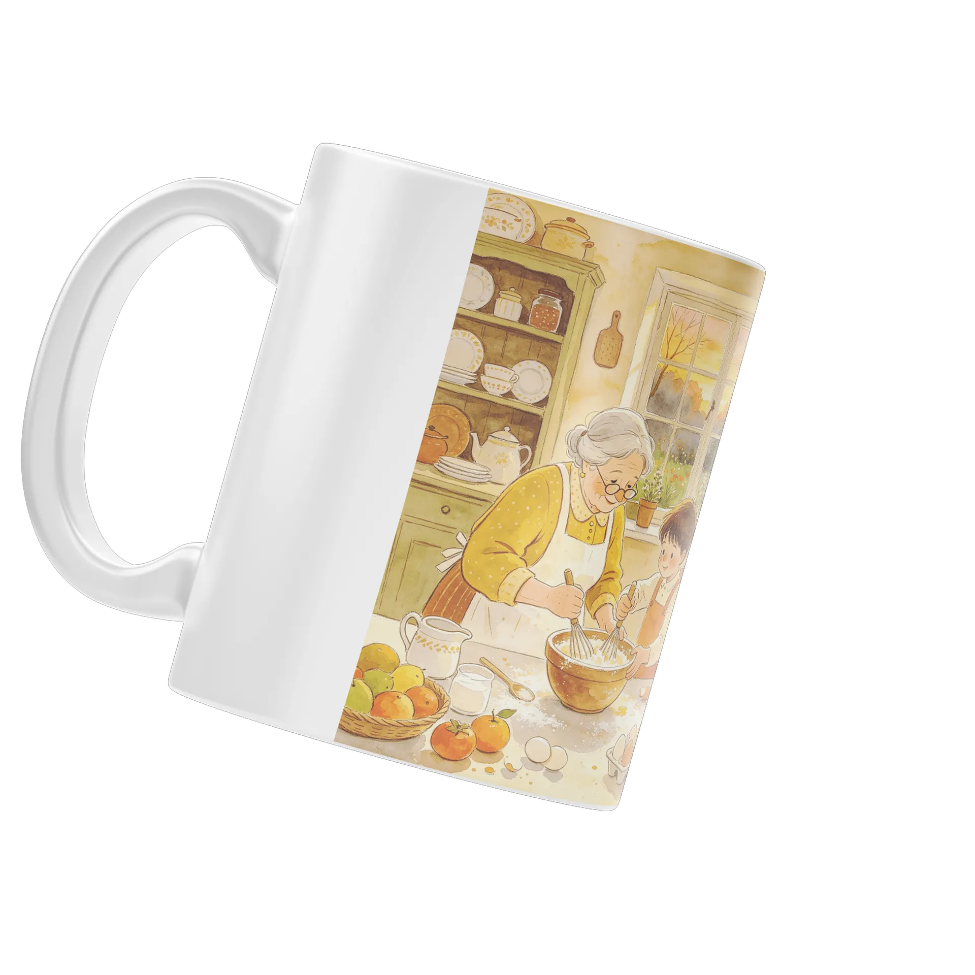 Caneca porcelana Cenário Familiar Desenho Retrô 325ml - Imagem 4