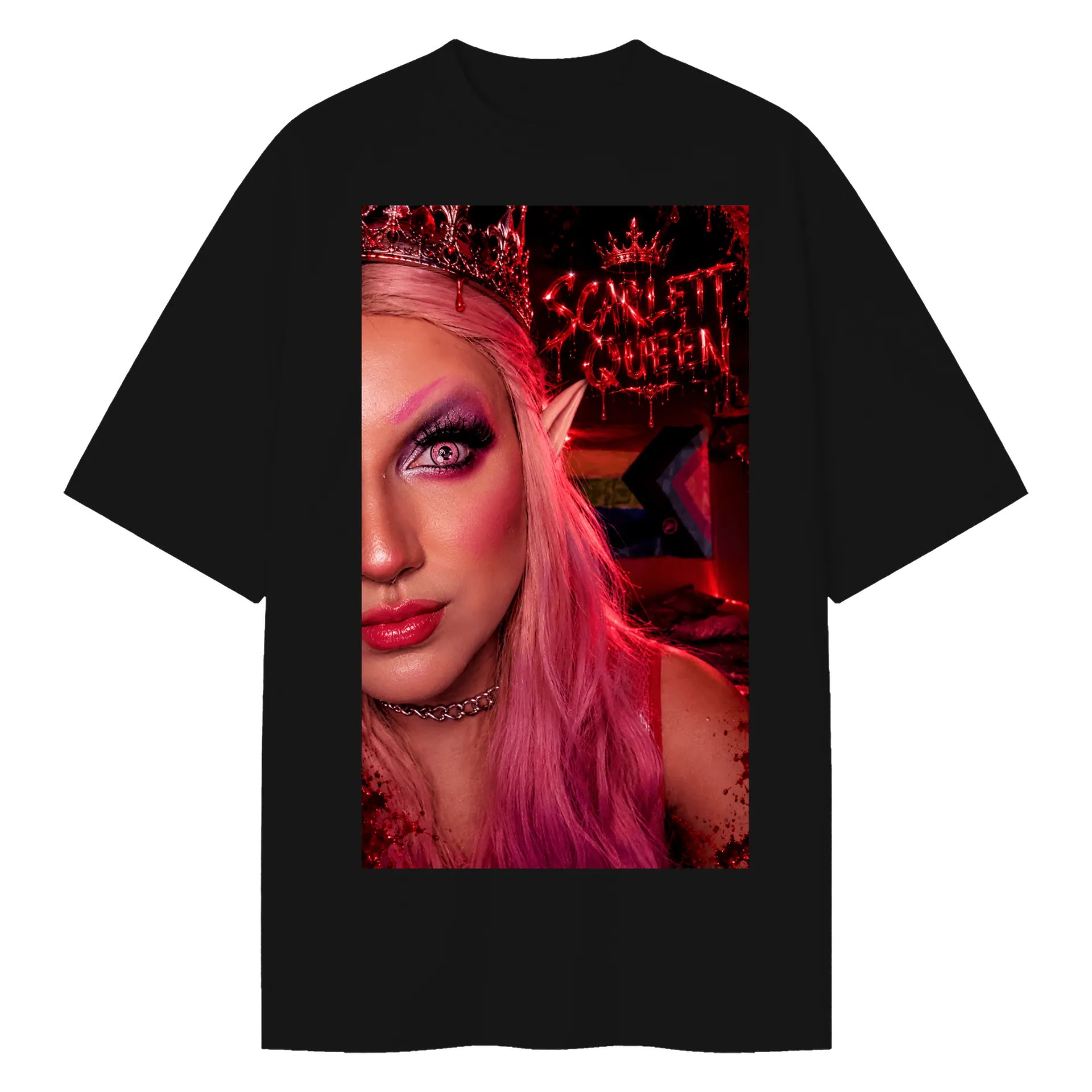 Camiseta Oversized Dragão Vermelho 100% Algodão de Scarllett Queen — imagem 1 de 6