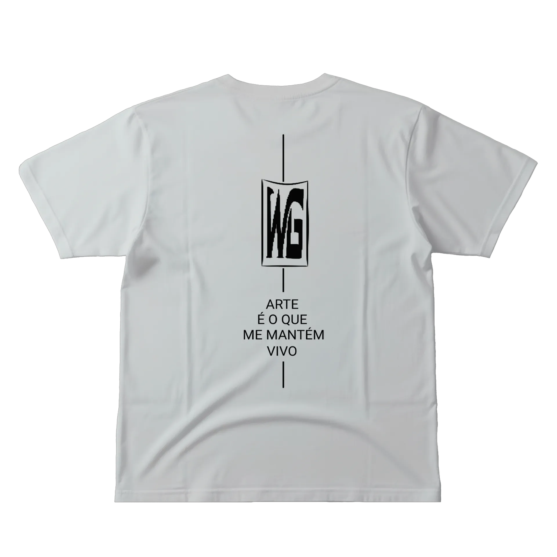 Camiseta Retrato de Homem Encapuzado Preto e Branco 100% de WG ARTE É O QUE ME MANTÉM VIVO  — imagem 2 de 6