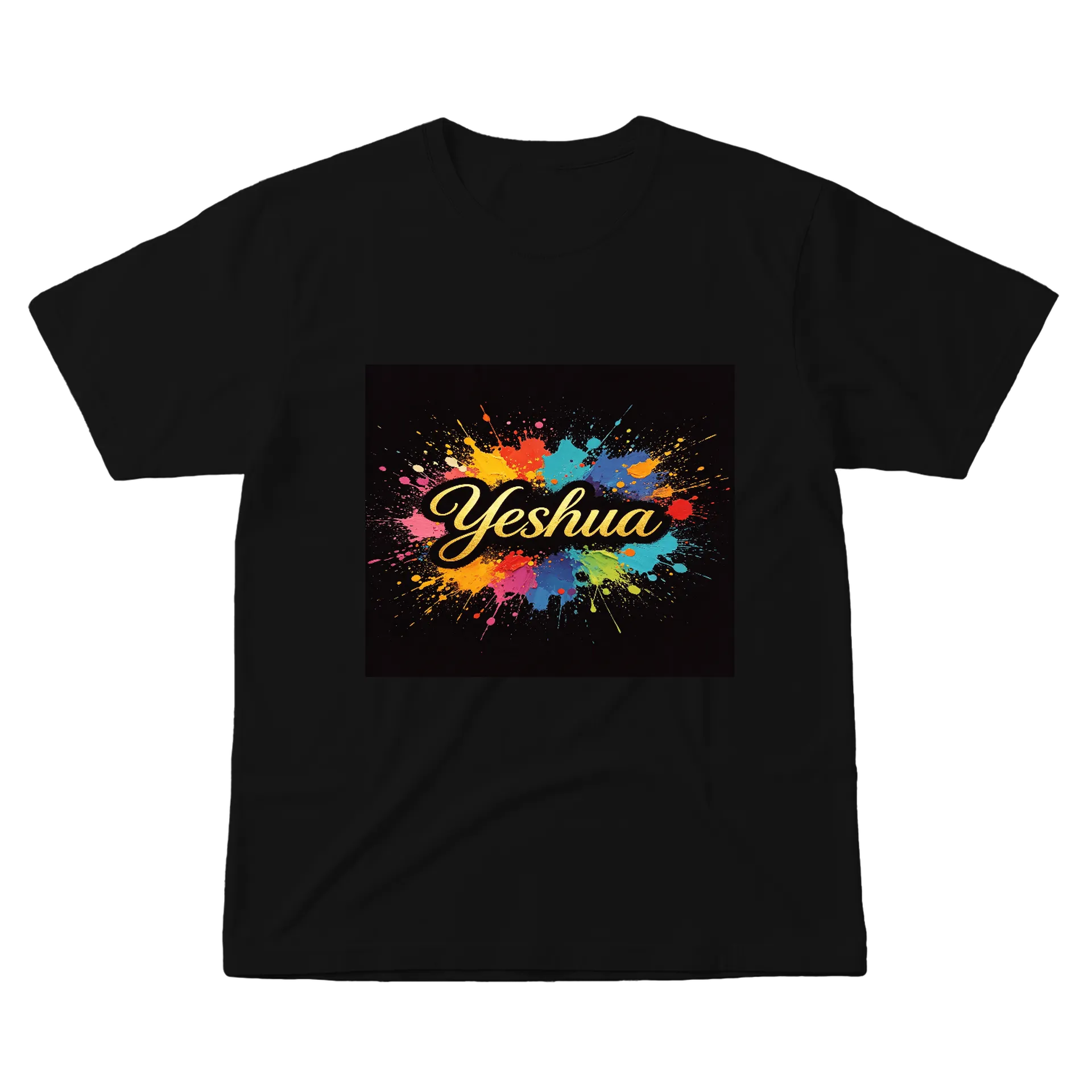 Camiseta Yeshua Estampa Colorida Pintura Abstracta 100% - Imagem 1