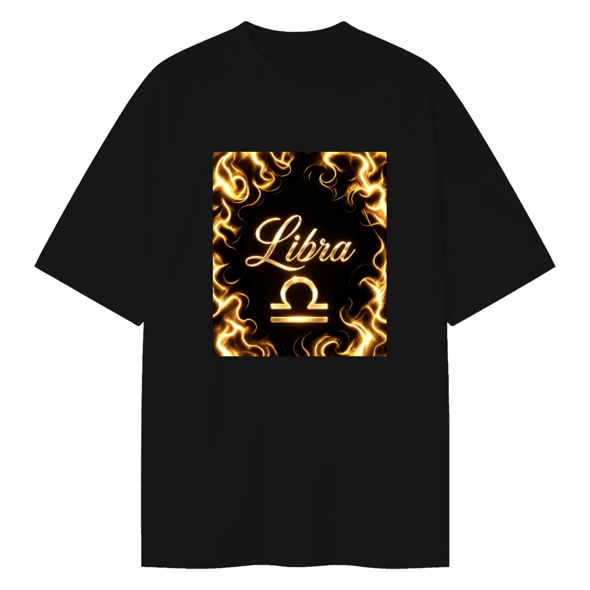 Camiseta Oversized Libra Flame Black 100% Algodão - Imagem 1