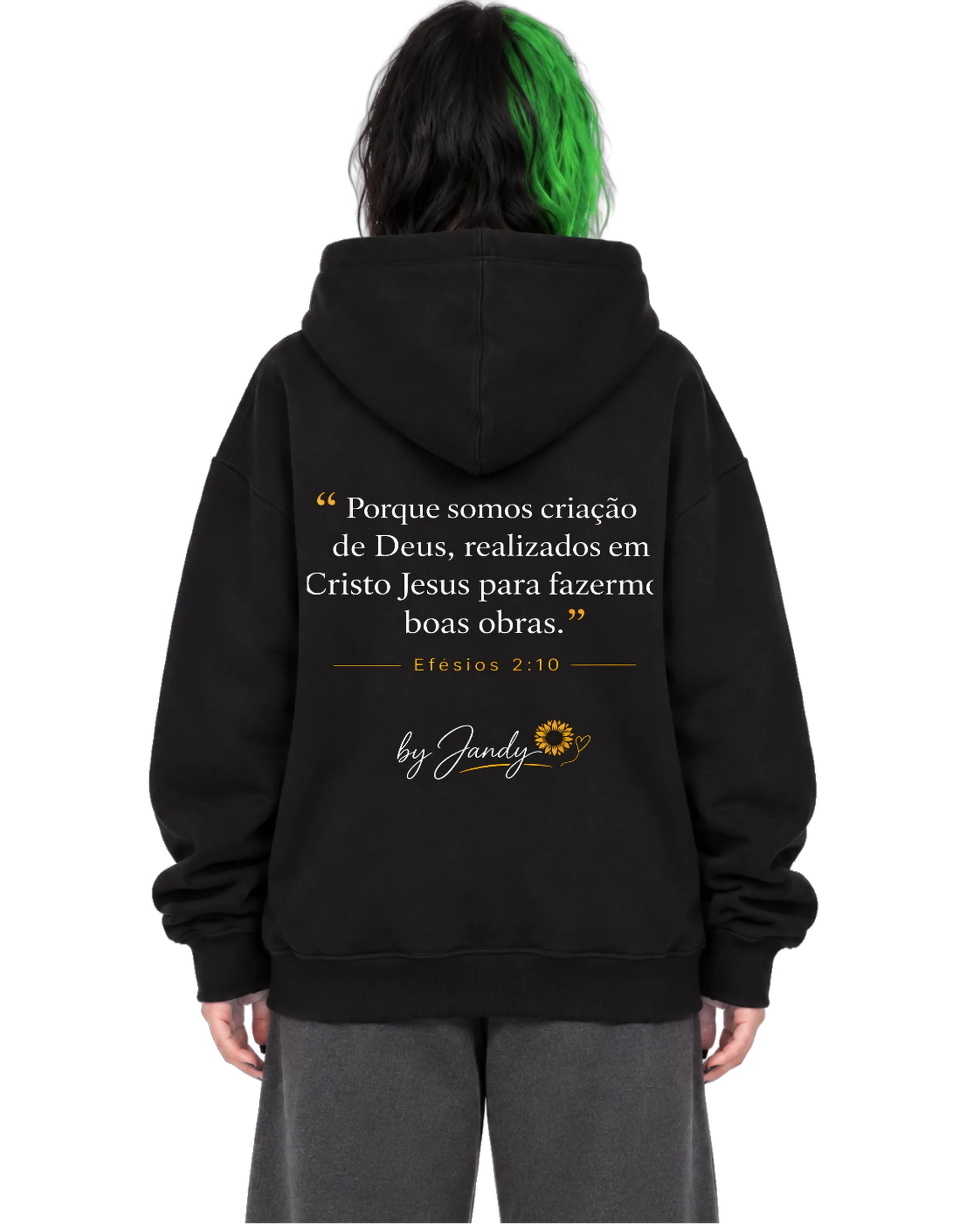 Blusa Moletom Canguru Estampa Cristã Tipográfica Эfesios - Imagem 2