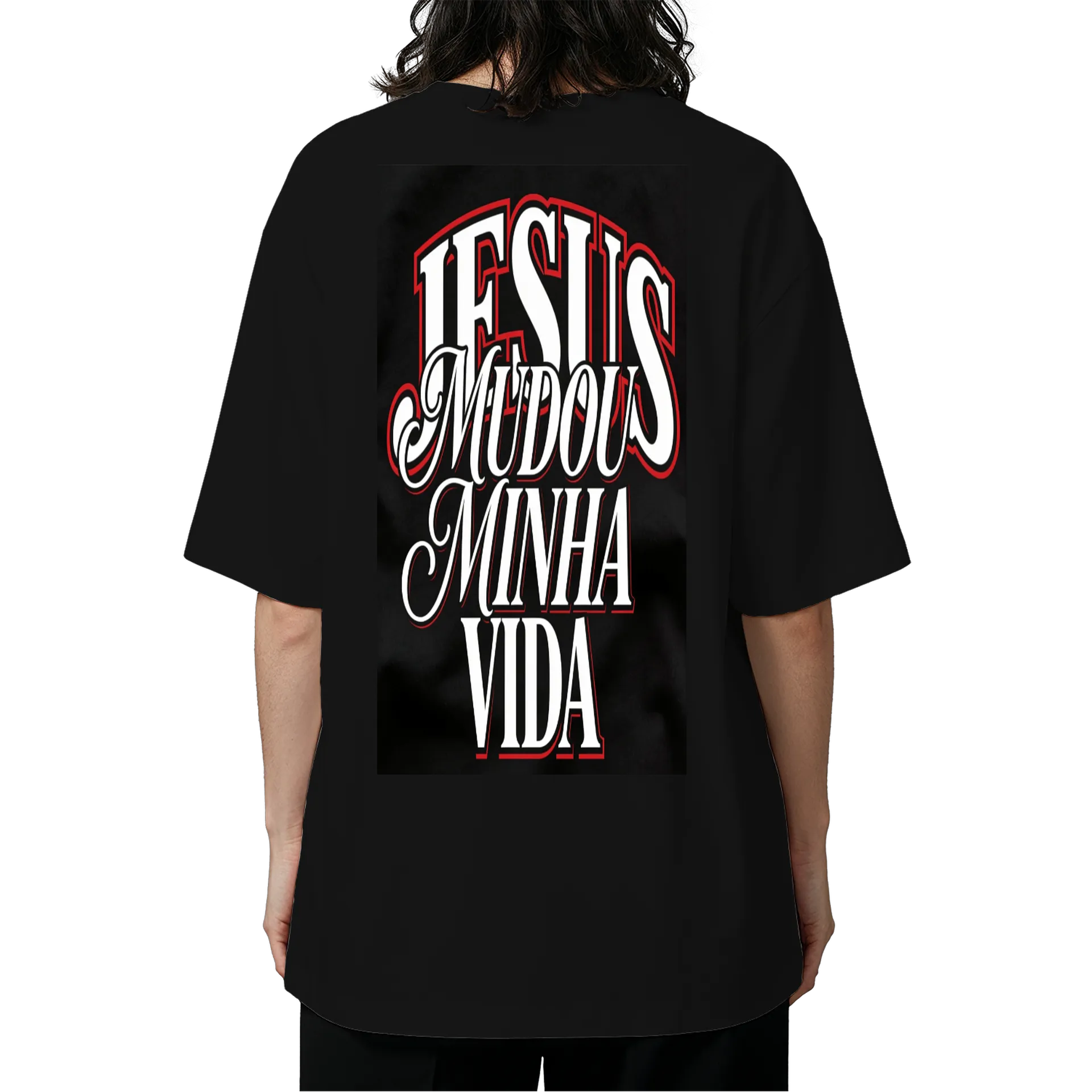 Camiseta Oversized Jesus Salvação Vida 100% Algodão - Imagem 5